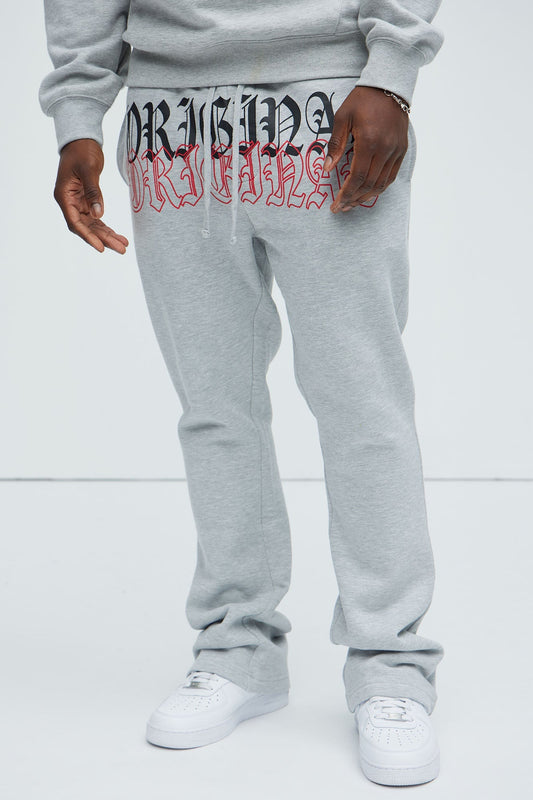 Tyson Original Skinny Flare Sweatpants - Heather Grey Fashion Nova