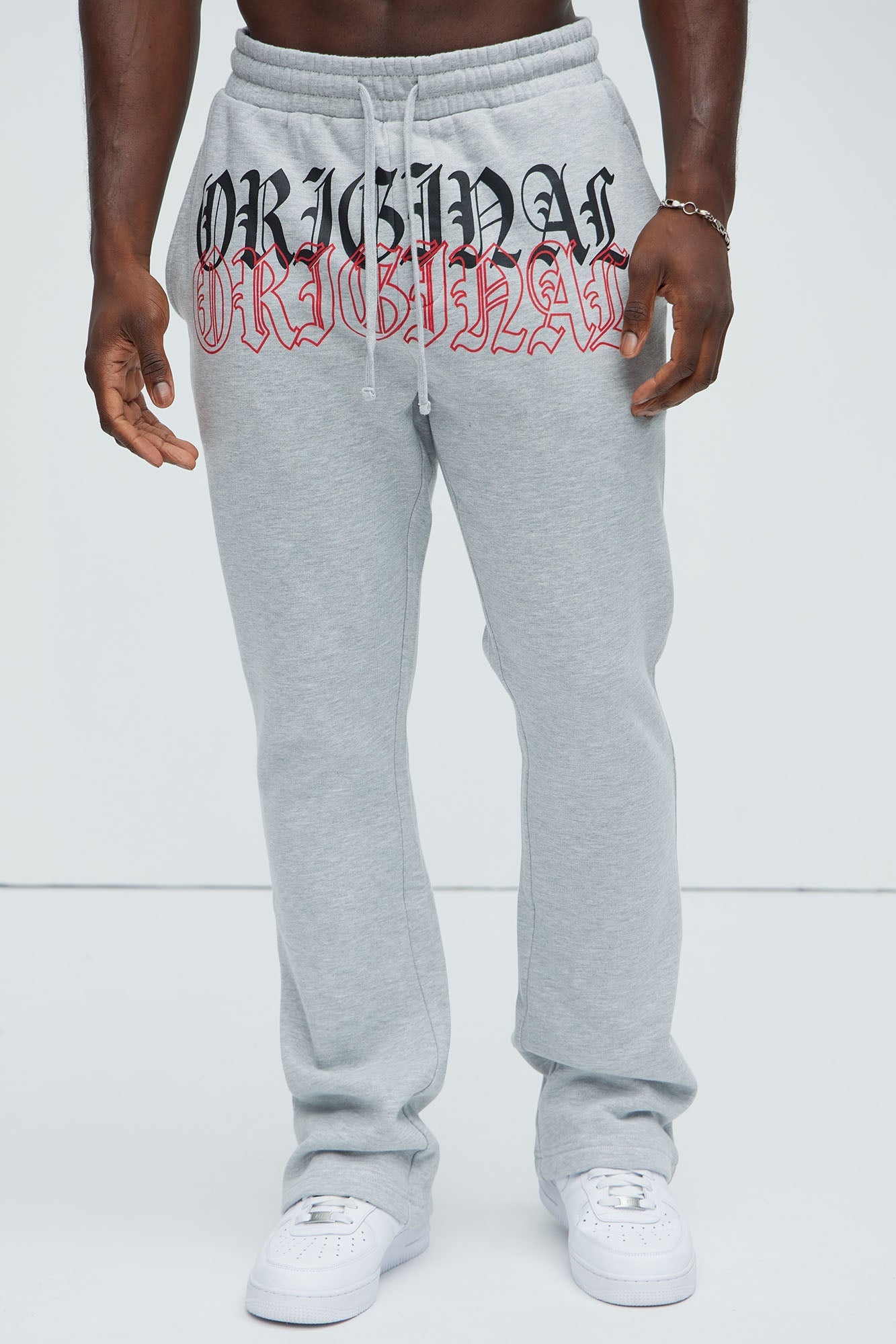 Tyson Original Skinny Flare Sweatpants - Heather Grey Fashion Nova