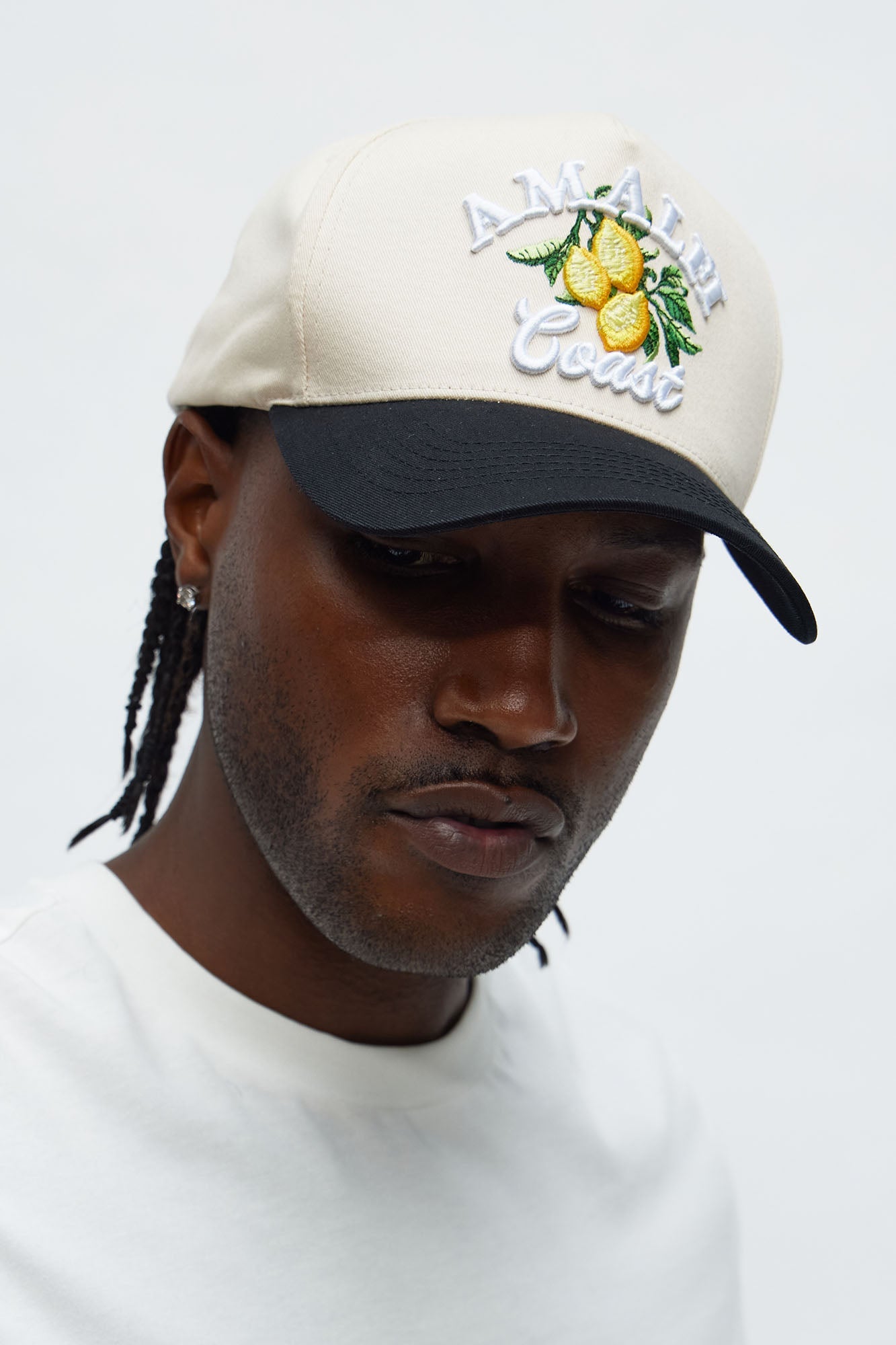 Amalfi Coast Embroidered Snapback Hat - Stone/Combo Fashion Nova