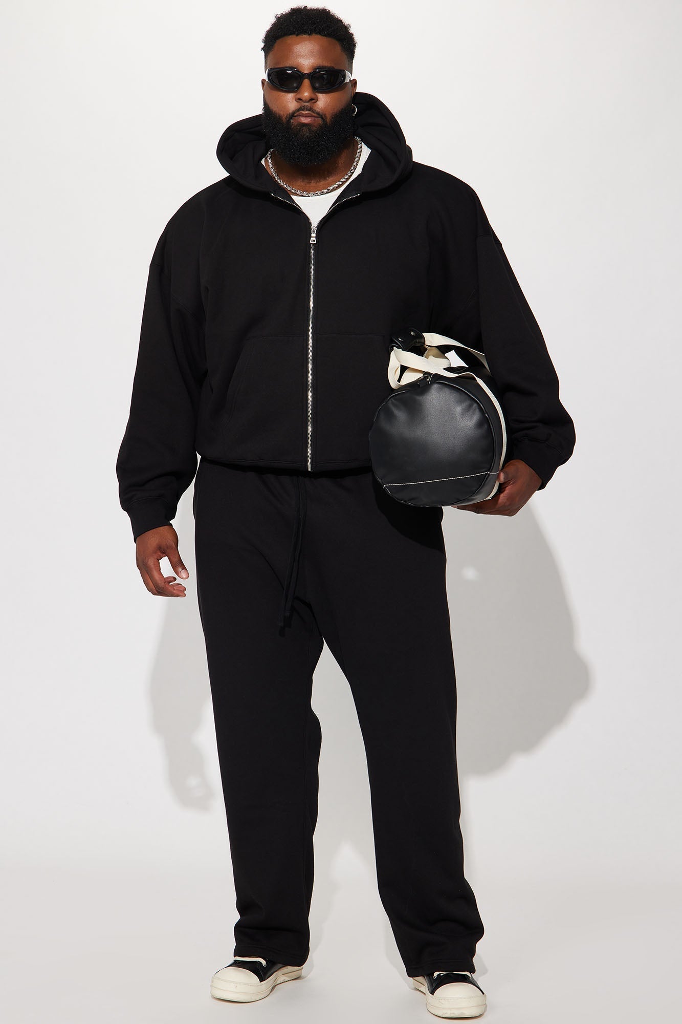 Tyson Oversized Heavyweight Zip Up - Black Fashion Nova