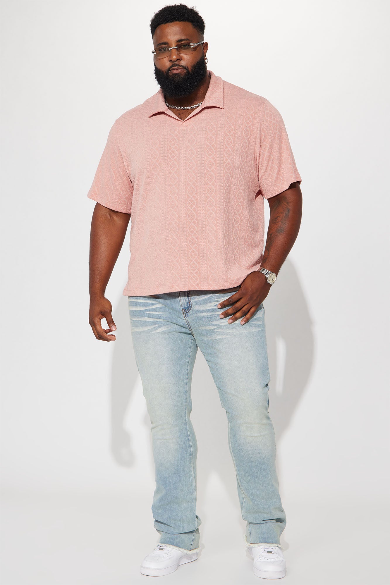 Zig Zag Road Short Sleeve Polo - Mauve Fashion Nova