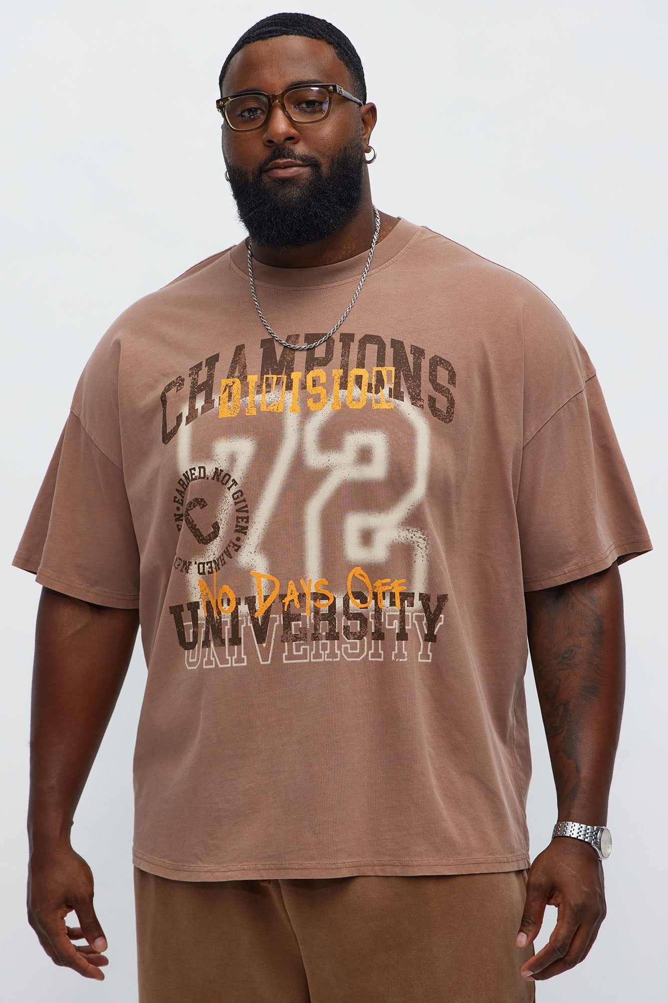 Champions Divisions 72 Oversized Short Sleeve Tee - Brown Fashion Nova