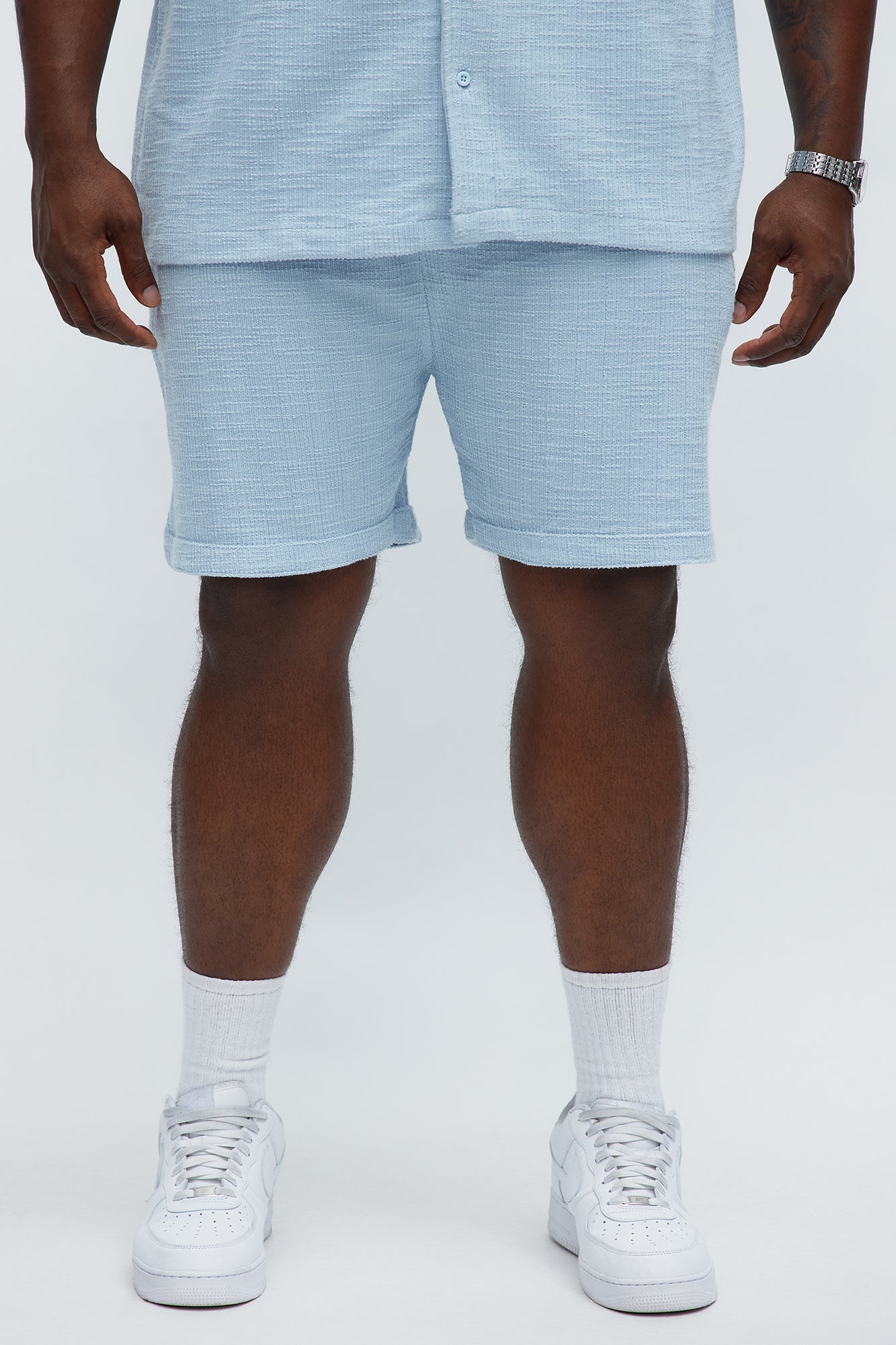 Dean Textured Short - Light Blue Fashion Nova