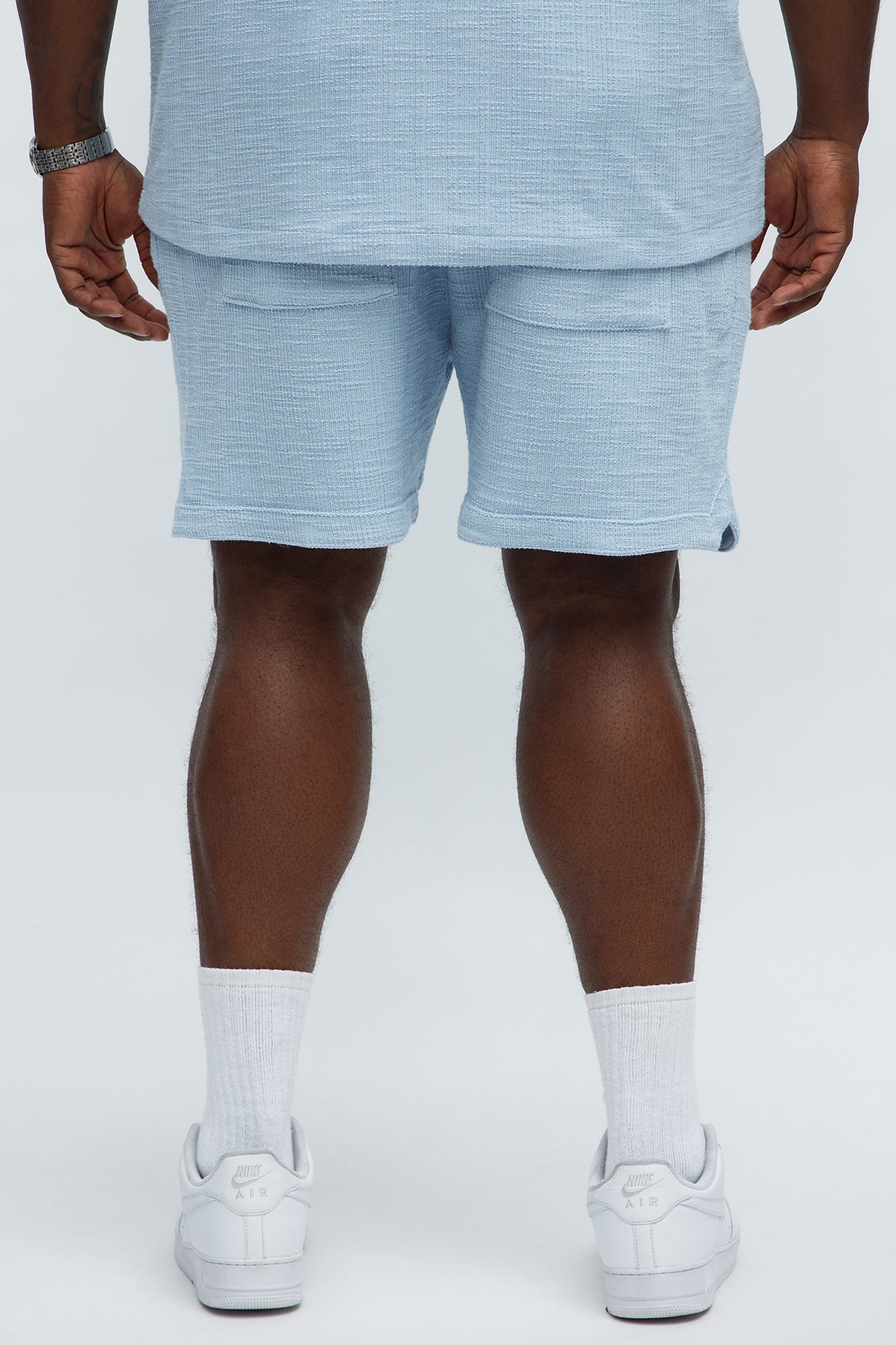 Dean Textured Short - Light Blue Fashion Nova