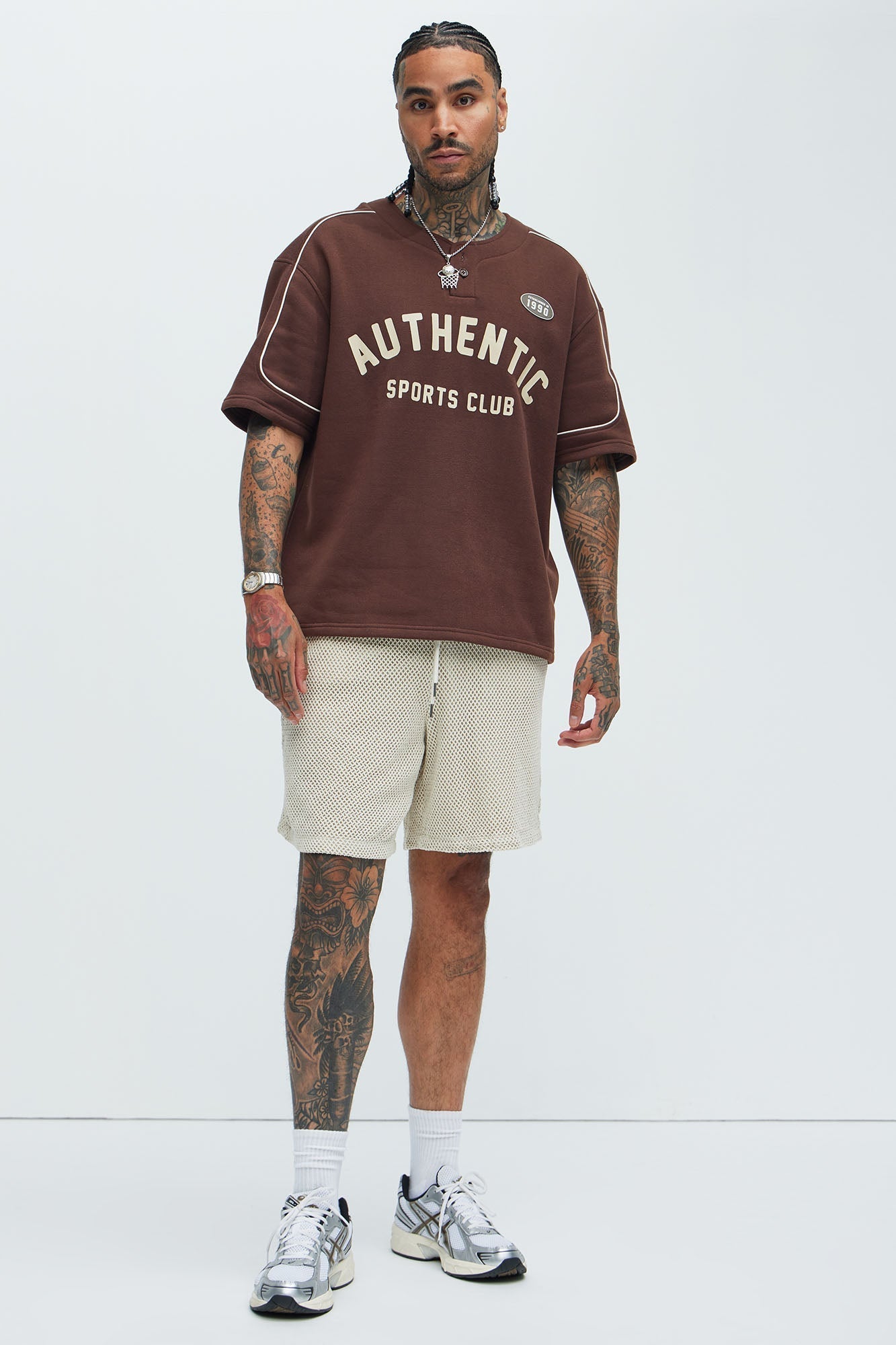Athletics Sports Club Short Sleeve Henley - Brown Fashion Nova