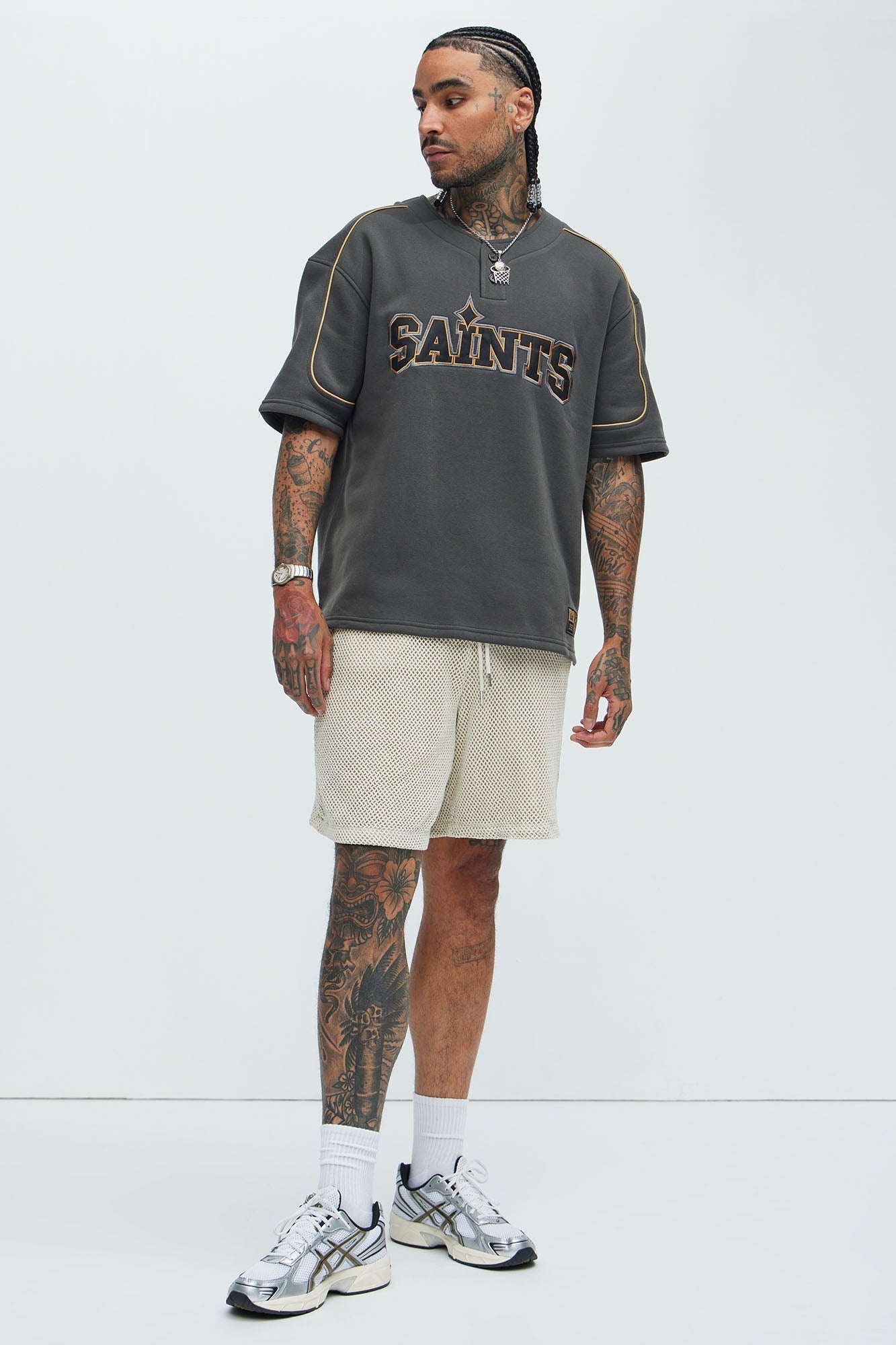 Saint Worldwide Short Sleeve Henley - Black Fashion Nova