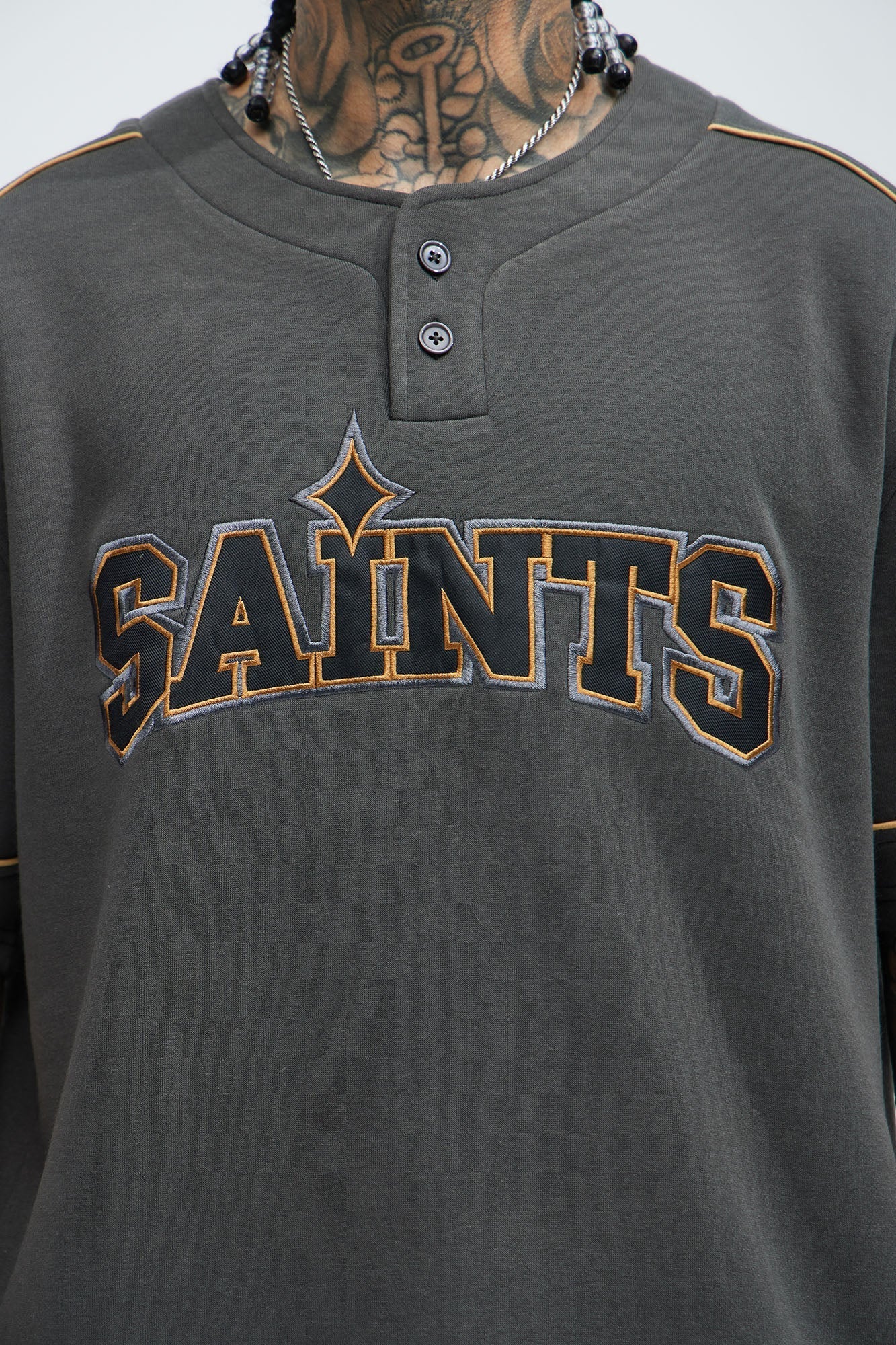 Saint Worldwide Short Sleeve Henley - Black Fashion Nova