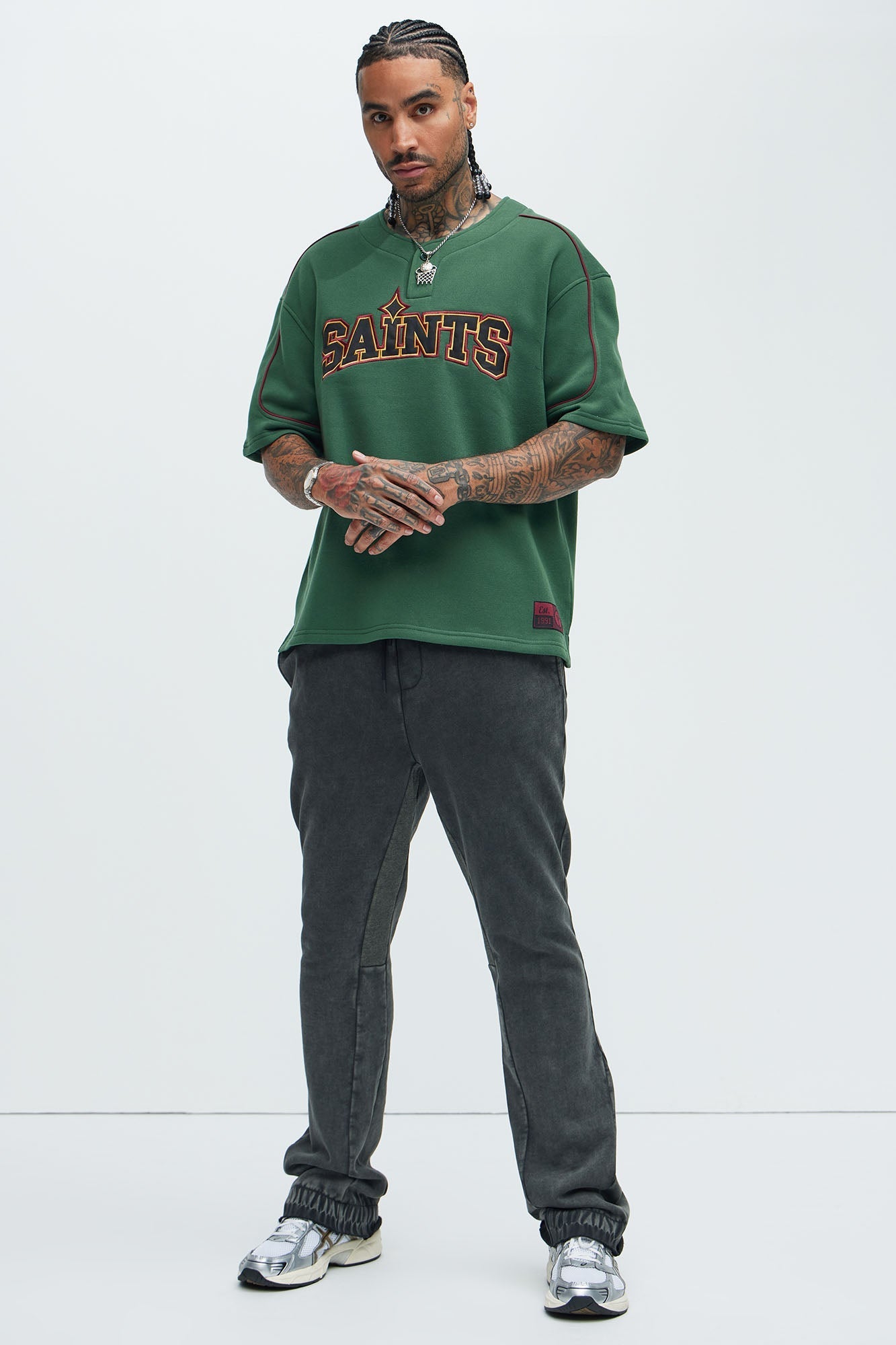 Saint Worldwide Short Sleeve Henley - Green Fashion Nova