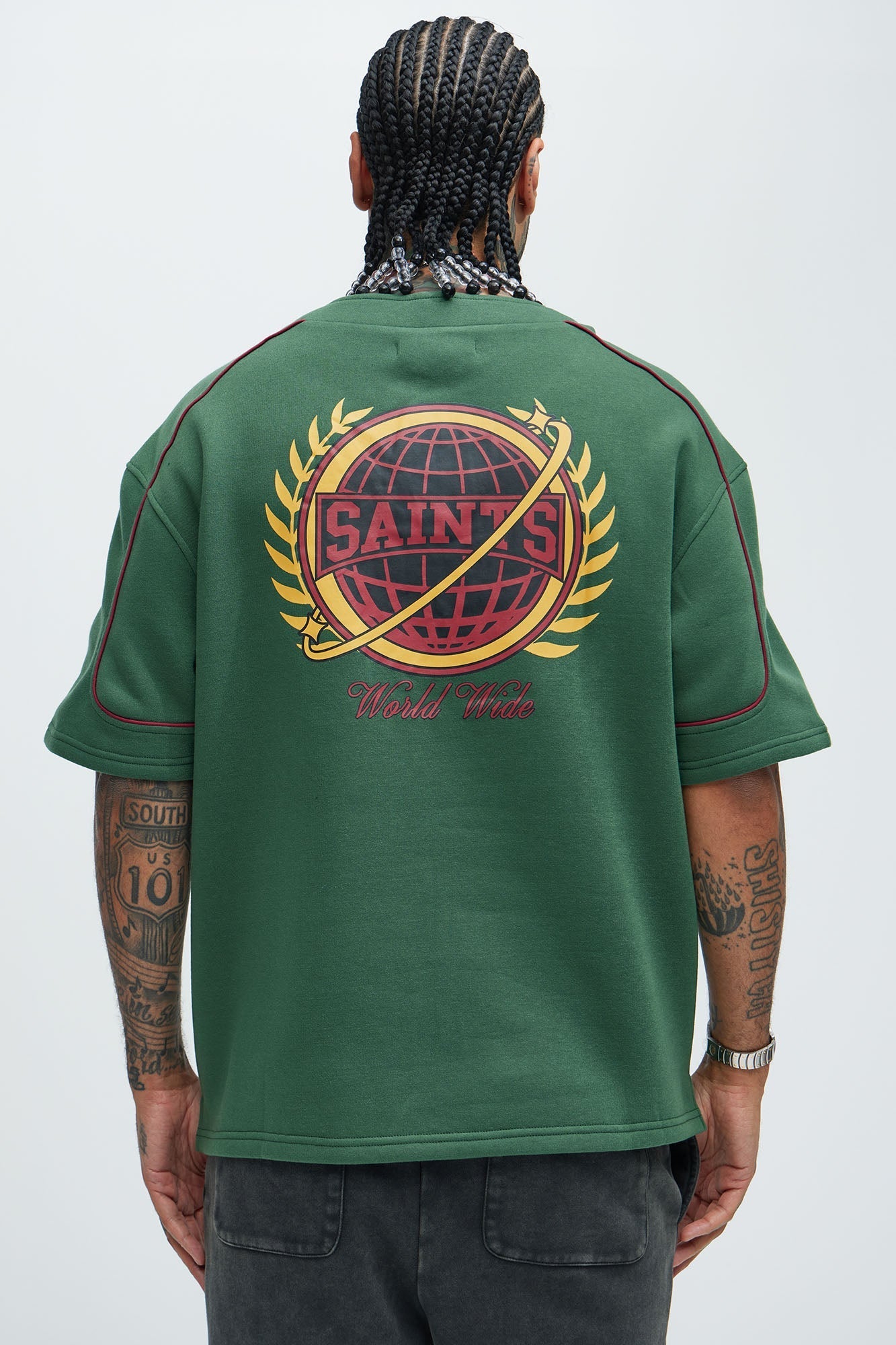 Saint Worldwide Short Sleeve Henley - Green Fashion Nova