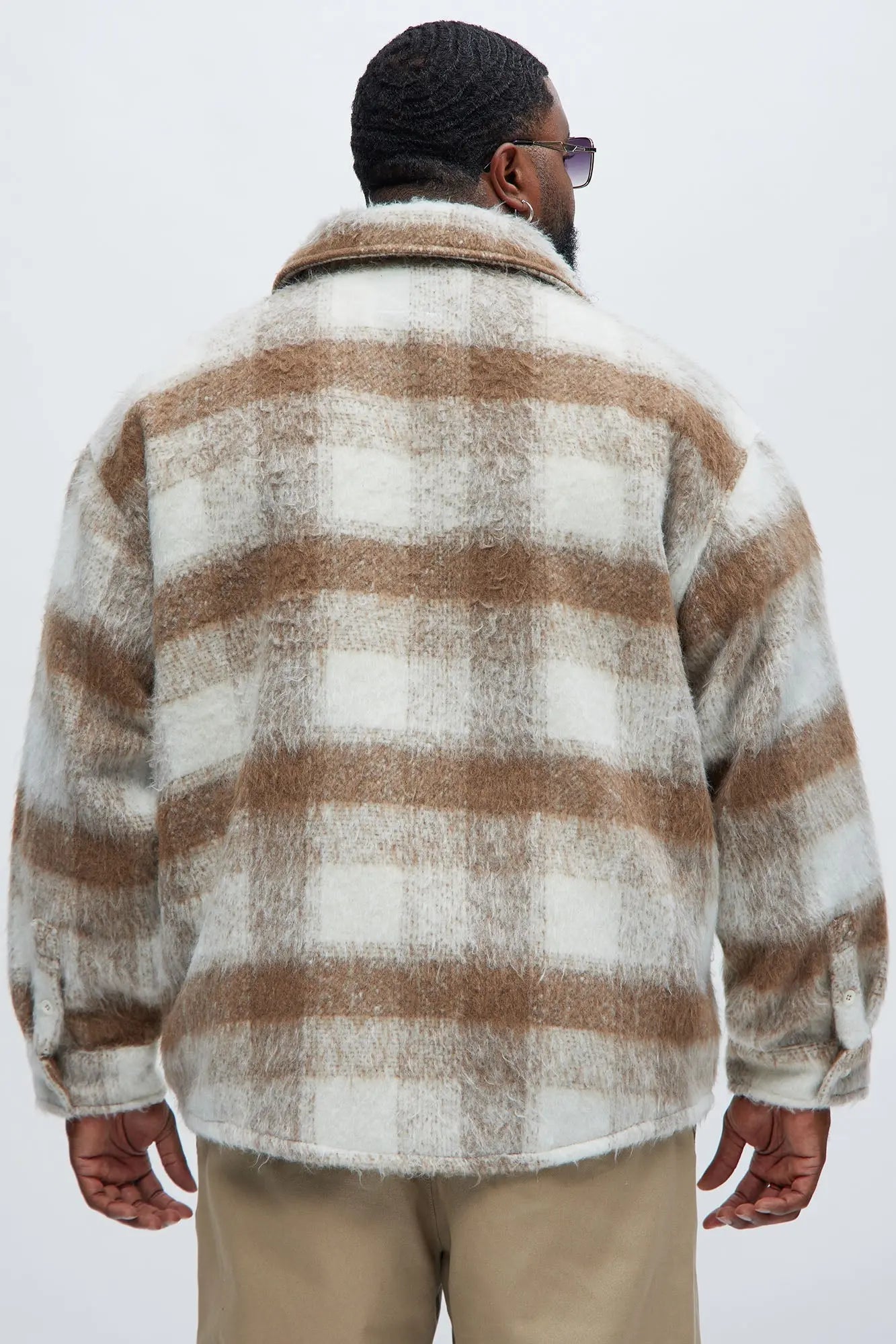 Move Up Plaid Shacket - Tan Fashion Nova