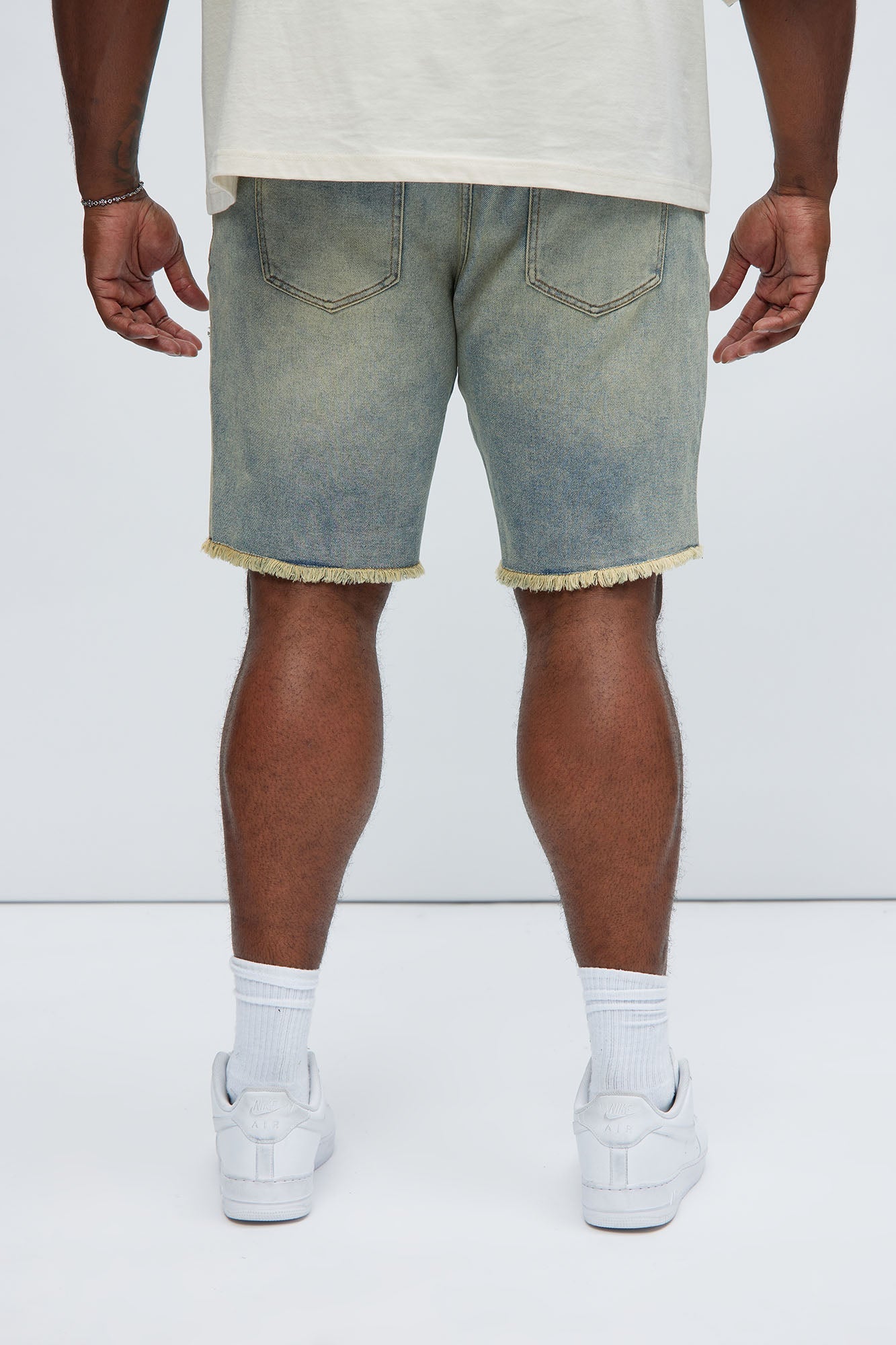 Back To It Distressed Raw Hem Slim Denim Shorts - Vintage Wash Fashion Nova