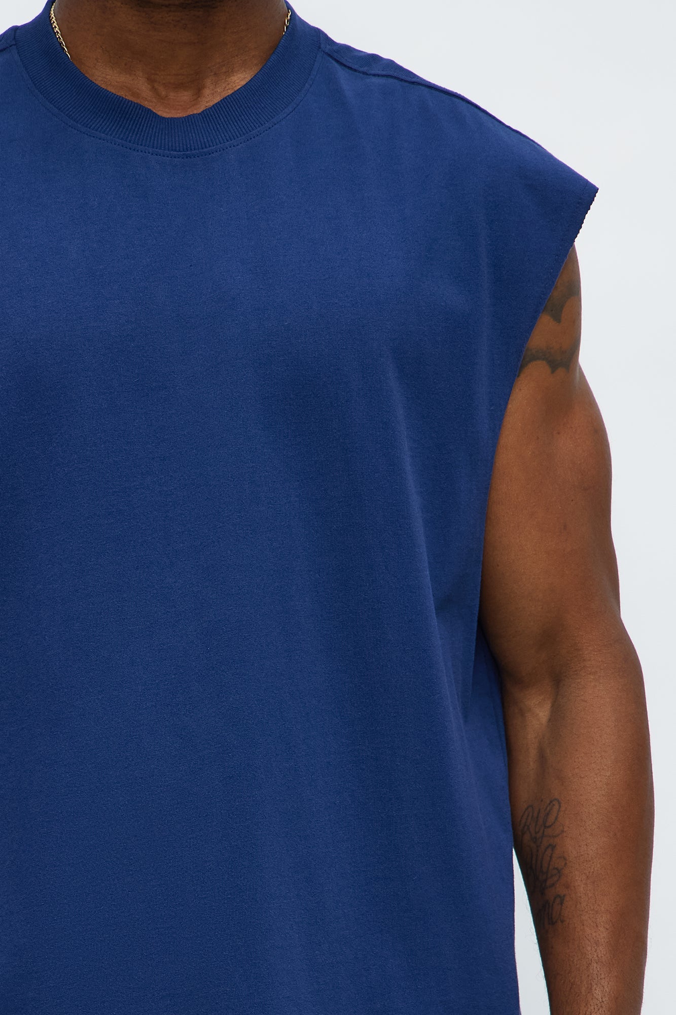 Relaxed Heavyweight Muscle Tee - Navy Fashion Nova