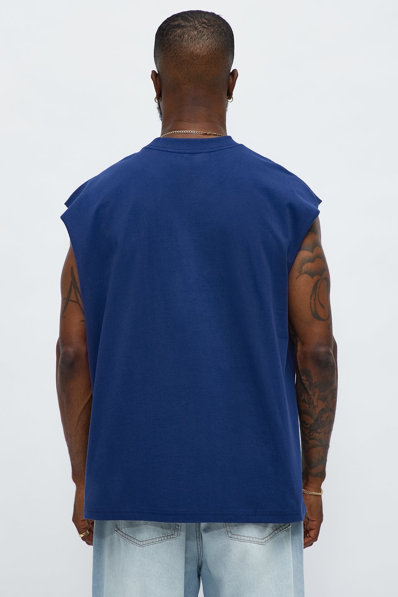 Relaxed Heavyweight Muscle Tee - Navy Fashion Nova