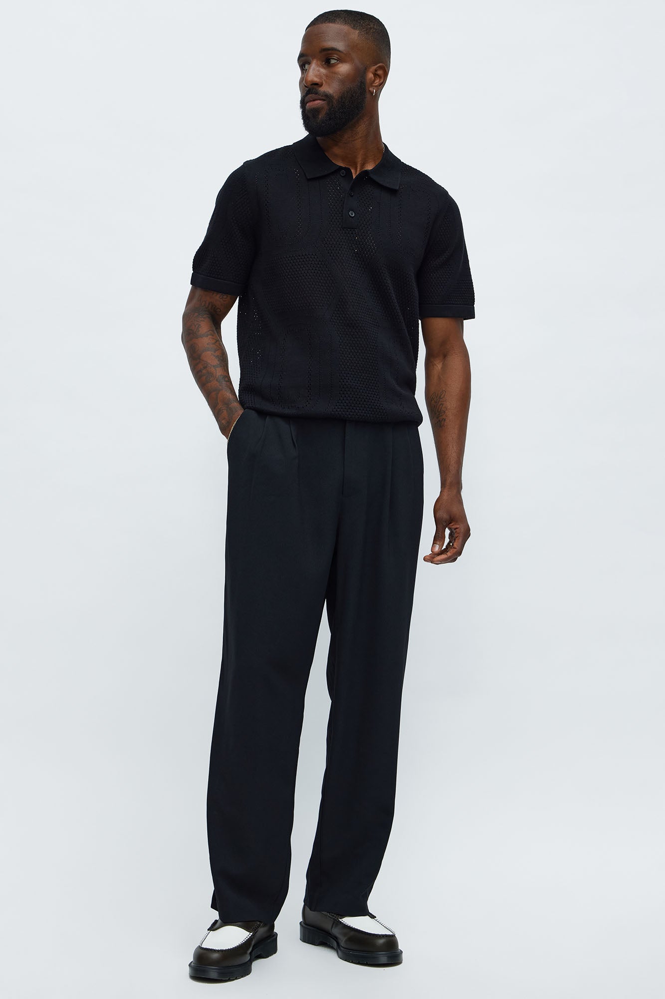 Golden Hour Straight Double Pleated Trouser - Black Fashion Nova
