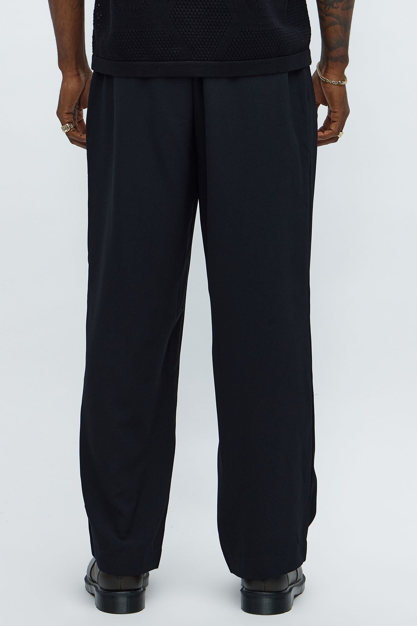 Golden Hour Straight Double Pleated Trouser - Black Fashion Nova