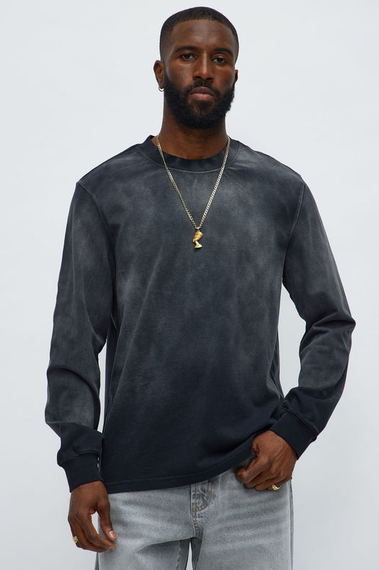 Dion Oversized Long Sleeve Tee - Black Fashion Nova