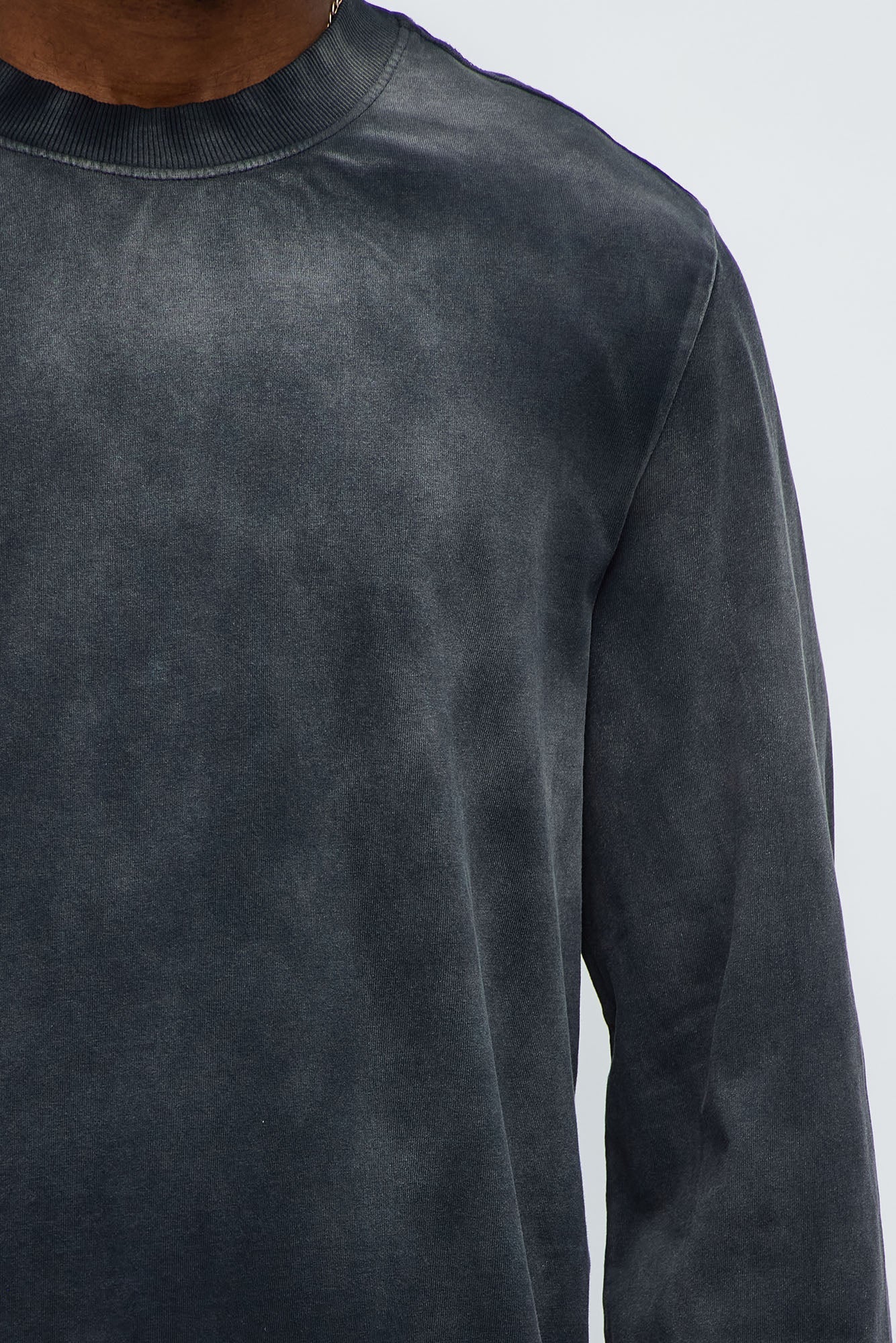 Dion Oversized Long Sleeve Tee - Black Fashion Nova