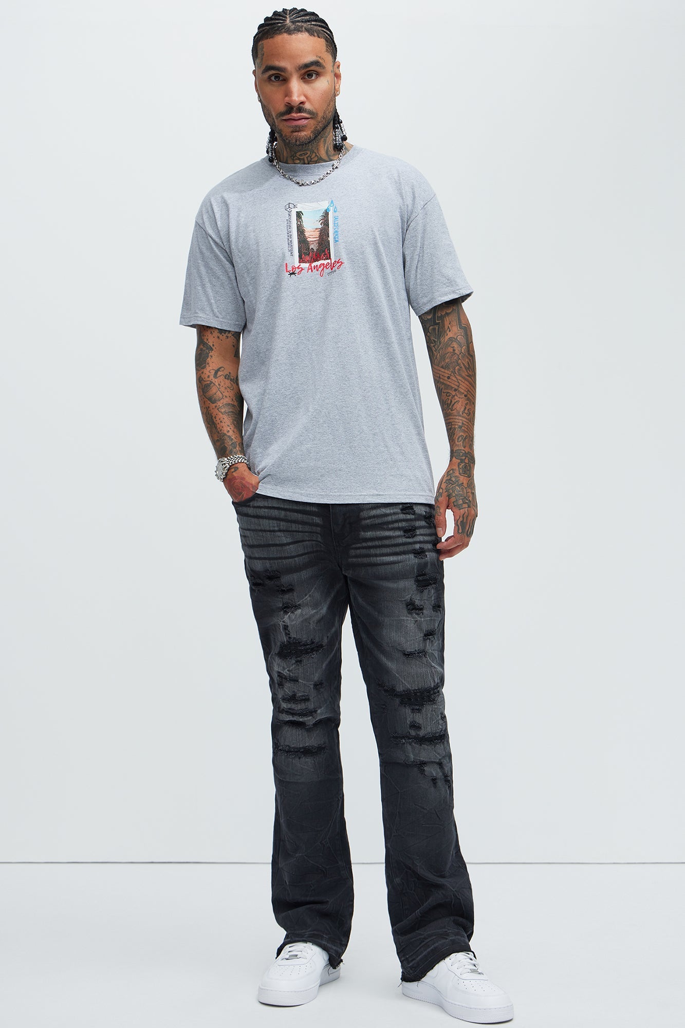 Undercover Slim Stacked Flare Jeans - Black Wash Fashion Nova