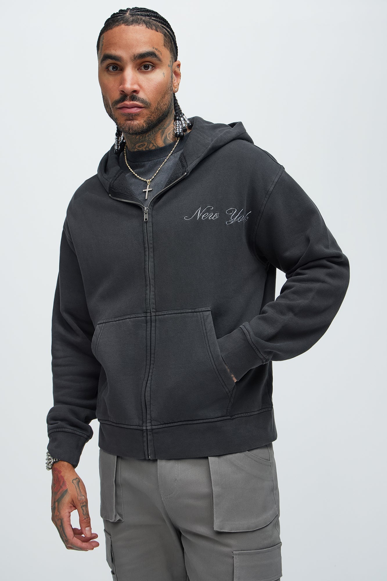 Athletic Department Zip Up Hoodie - Black Fashion Nova