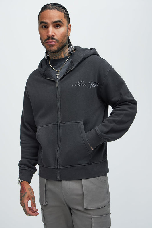 Athletic Department Zip Up Hoodie - Black Fashion Nova