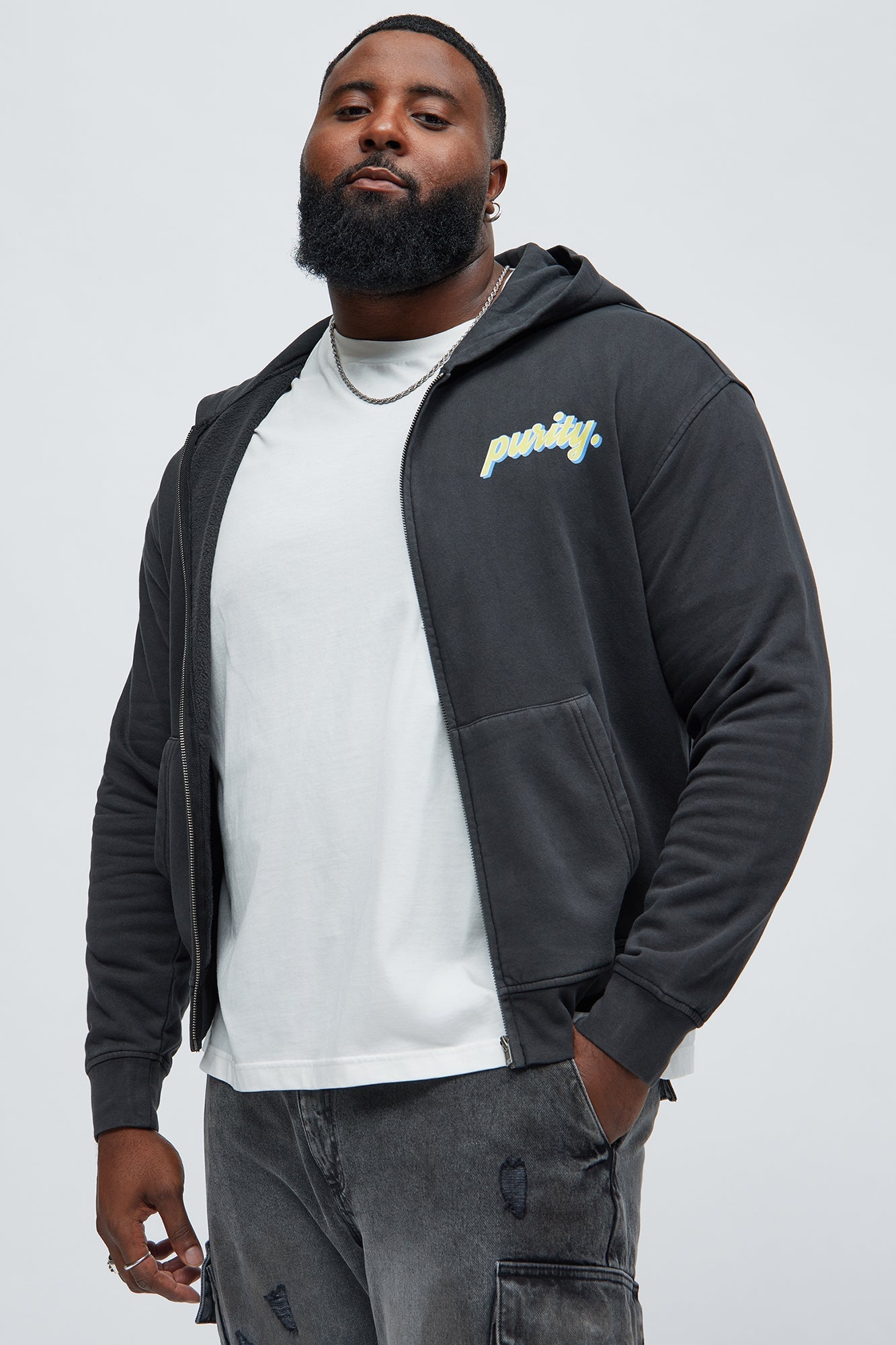 Purity Zip Up Hoodie - Black Fashion Nova