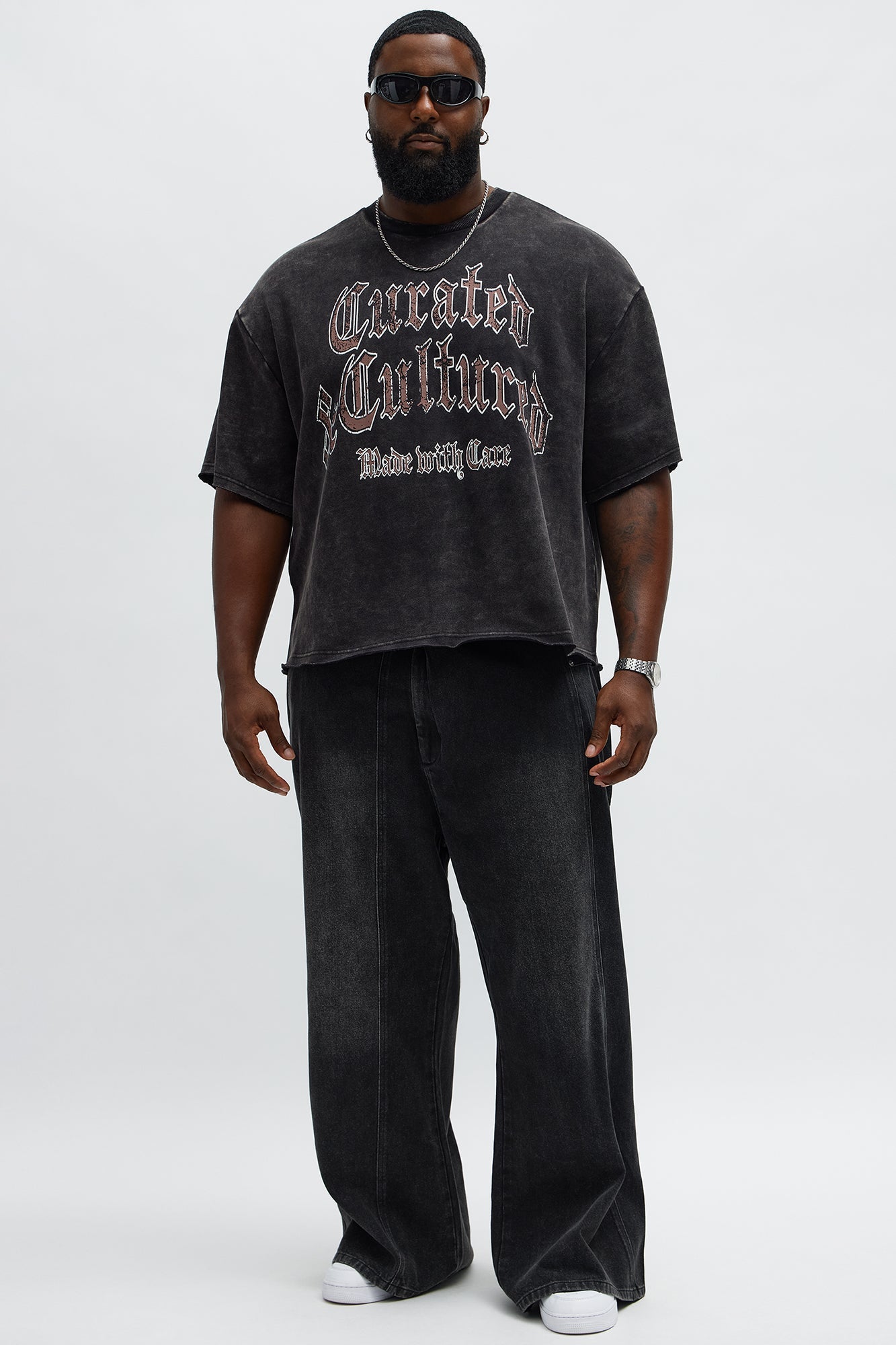 Baggy Crossover Come Again Jean - Black Wash Fashion Nova