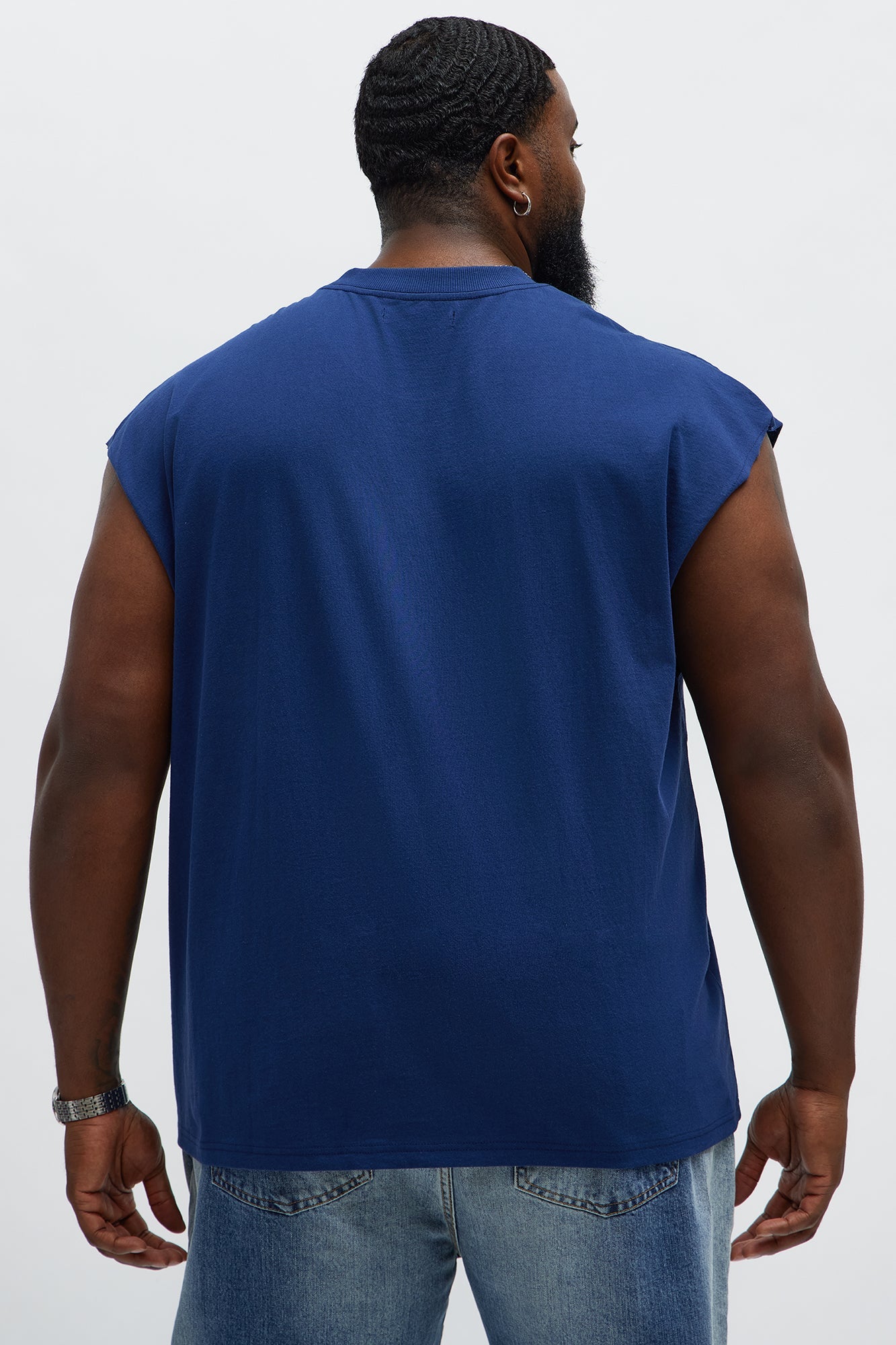 Relaxed Heavyweight Muscle Tee - Navy Fashion Nova