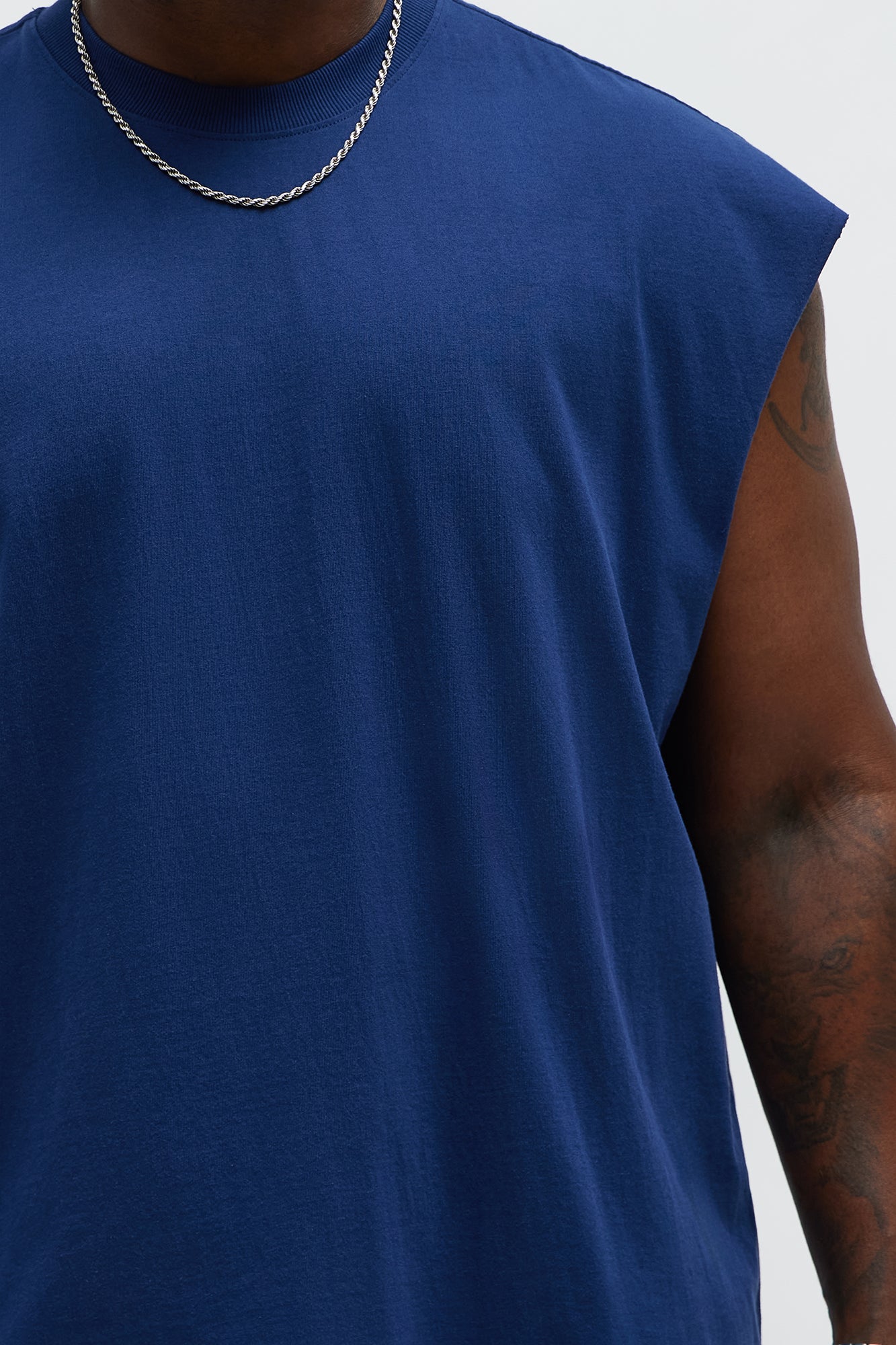 Relaxed Heavyweight Muscle Tee - Navy Fashion Nova