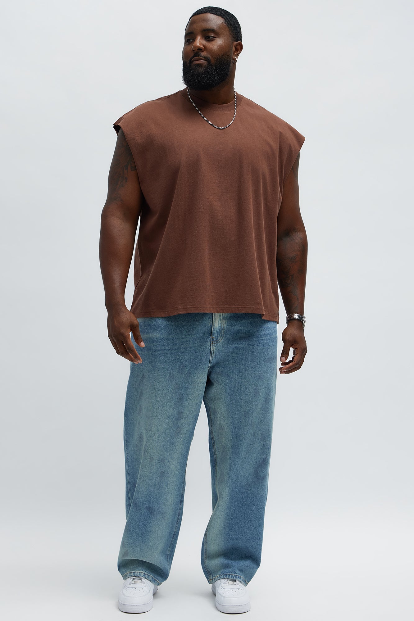 Relaxed Heavyweight Muscle Tee - Brown Fashion Nova