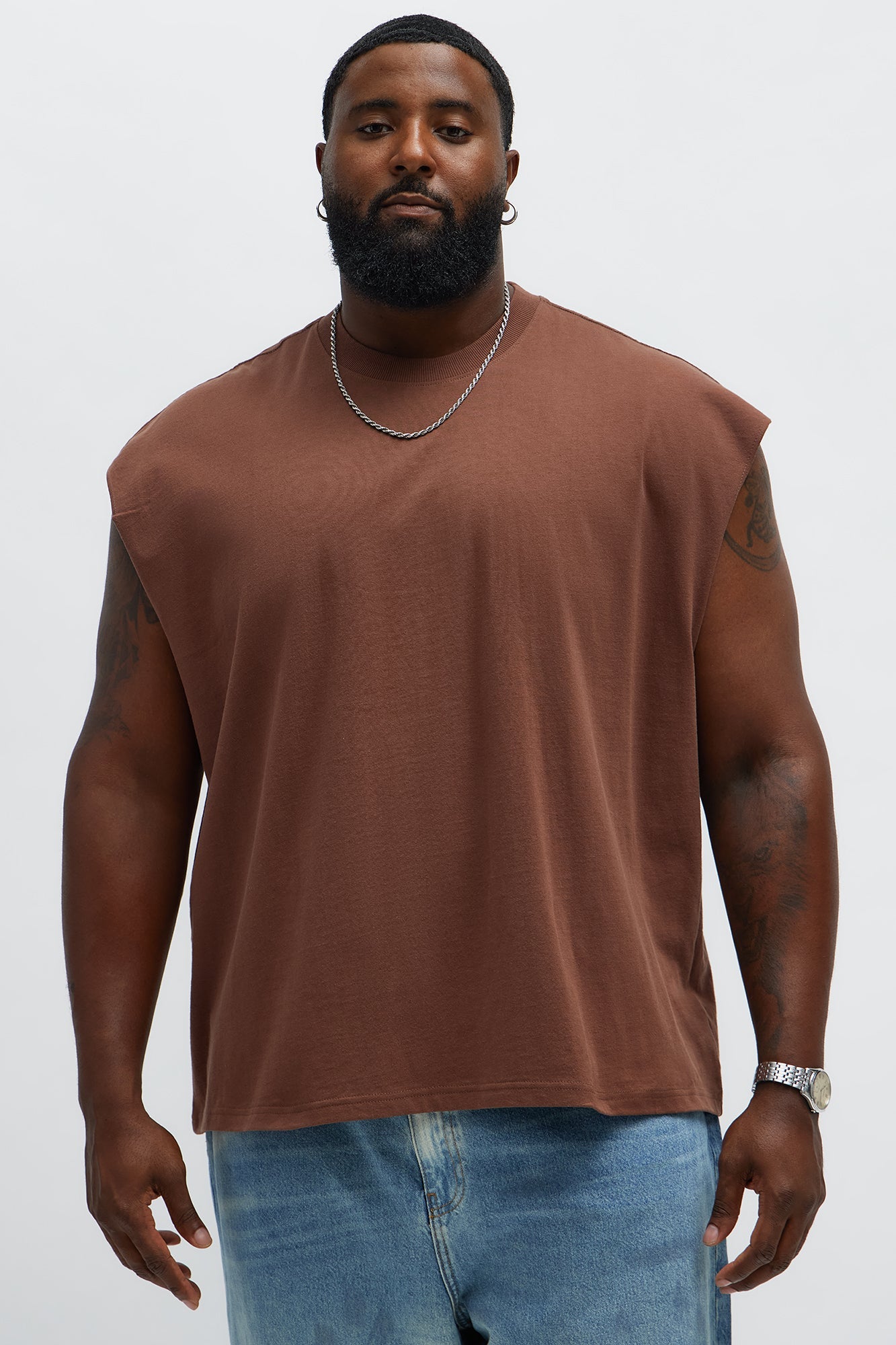 Relaxed Heavyweight Muscle Tee - Brown Fashion Nova