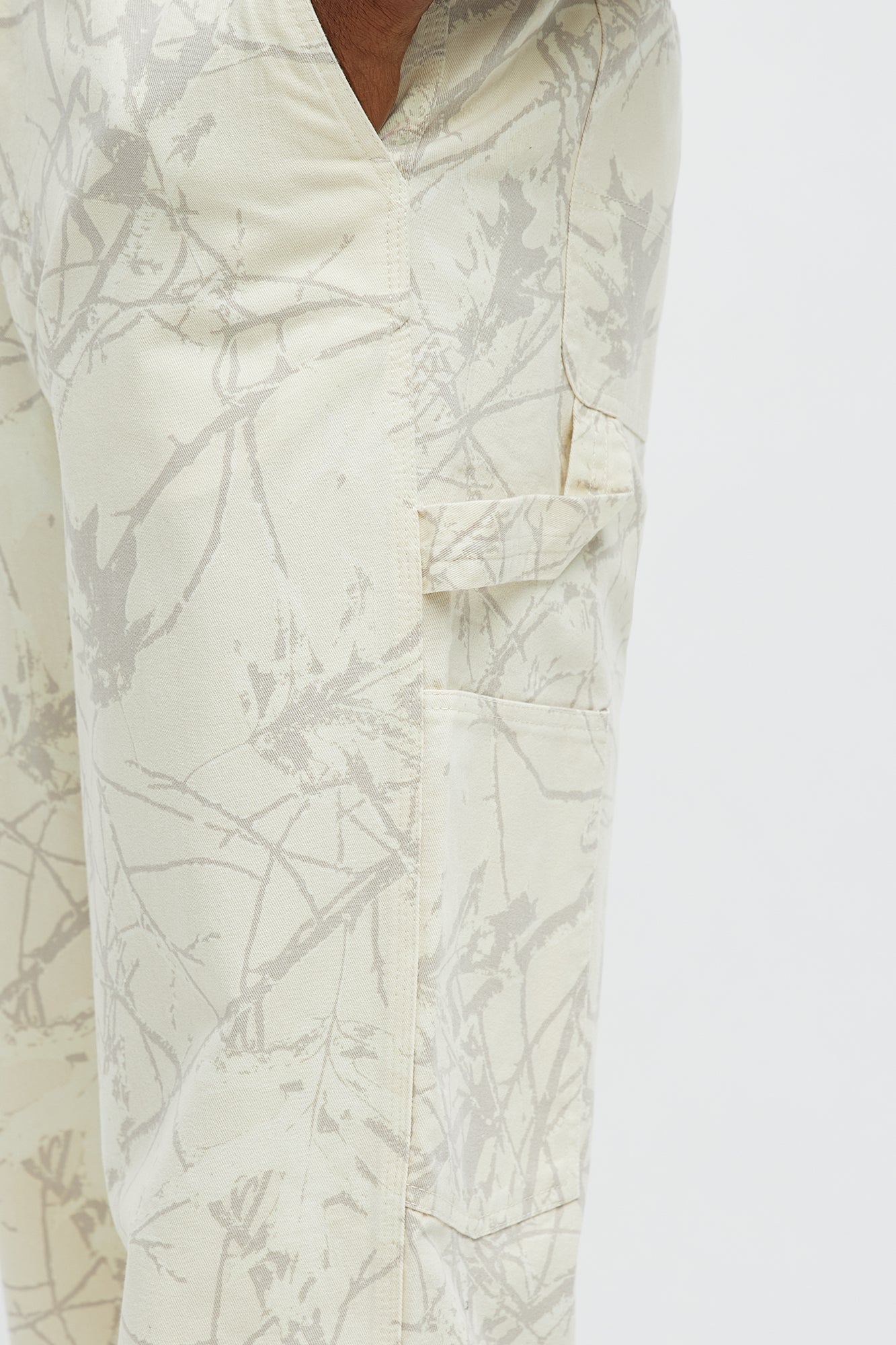 Straight Woodland Mirage Carpenter Pants - Cream Fashion Nova