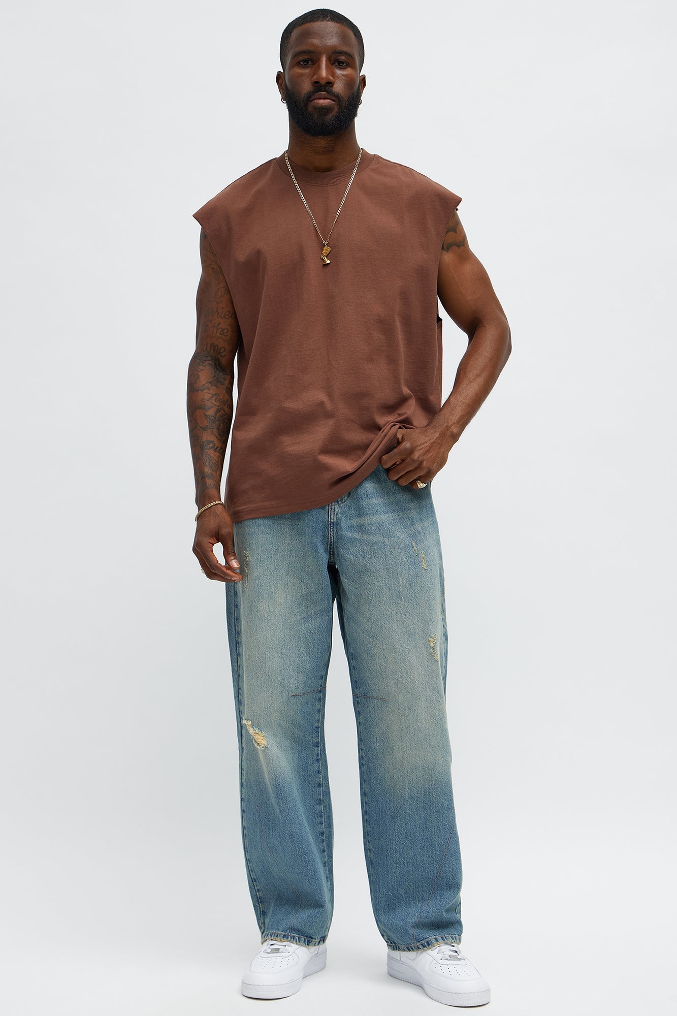Relaxed Heavyweight Muscle Tee - Brown Fashion Nova