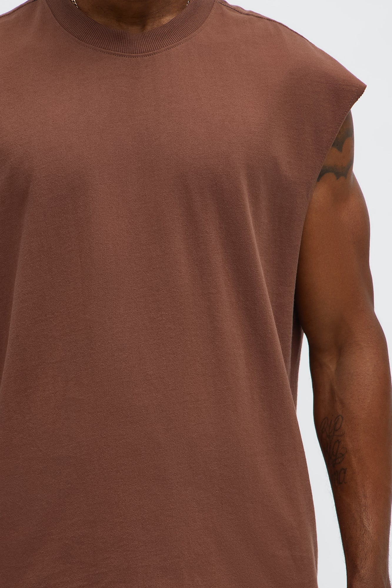 Relaxed Heavyweight Muscle Tee - Brown Fashion Nova
