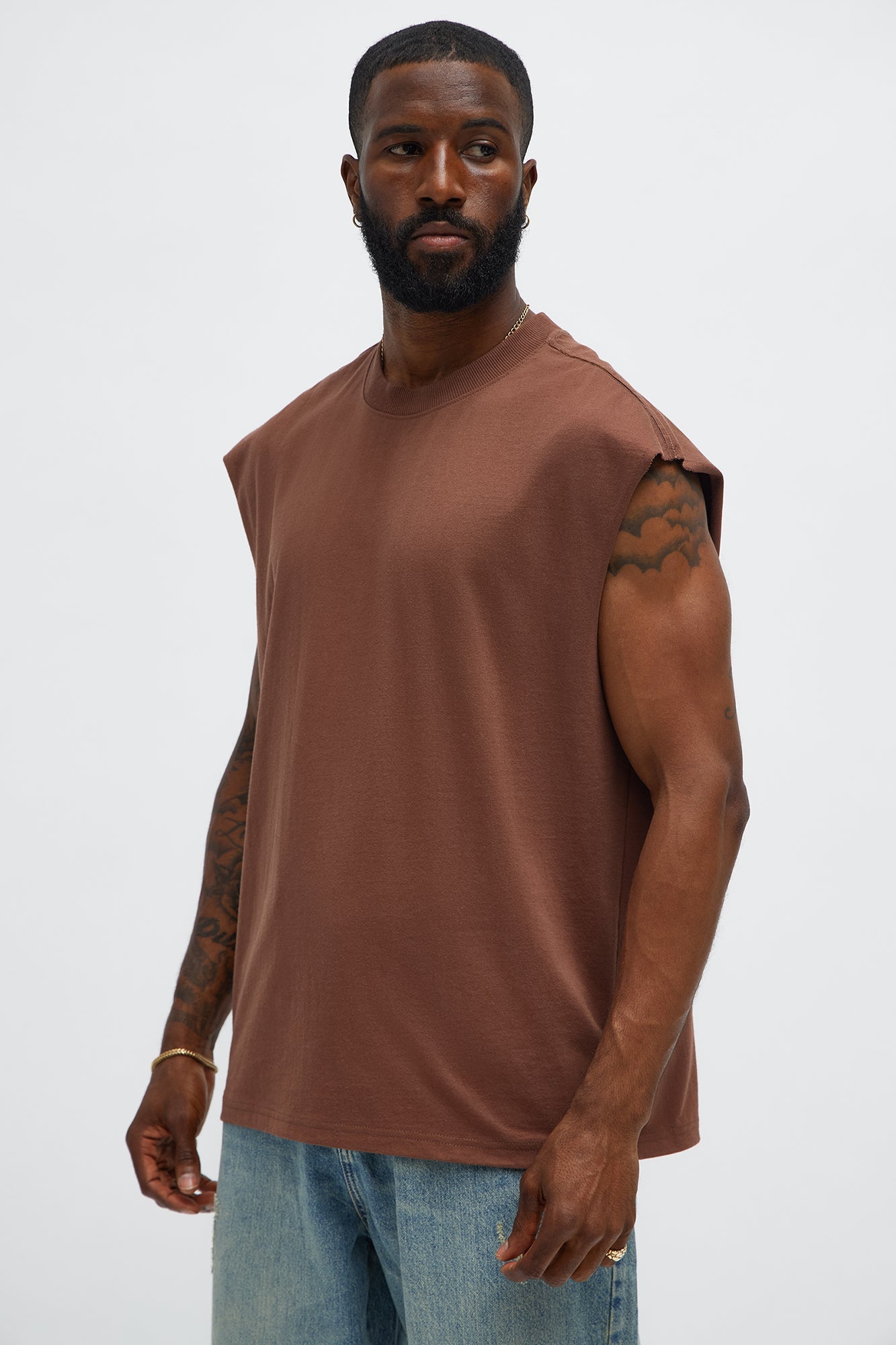 Relaxed Heavyweight Muscle Tee - Brown Fashion Nova