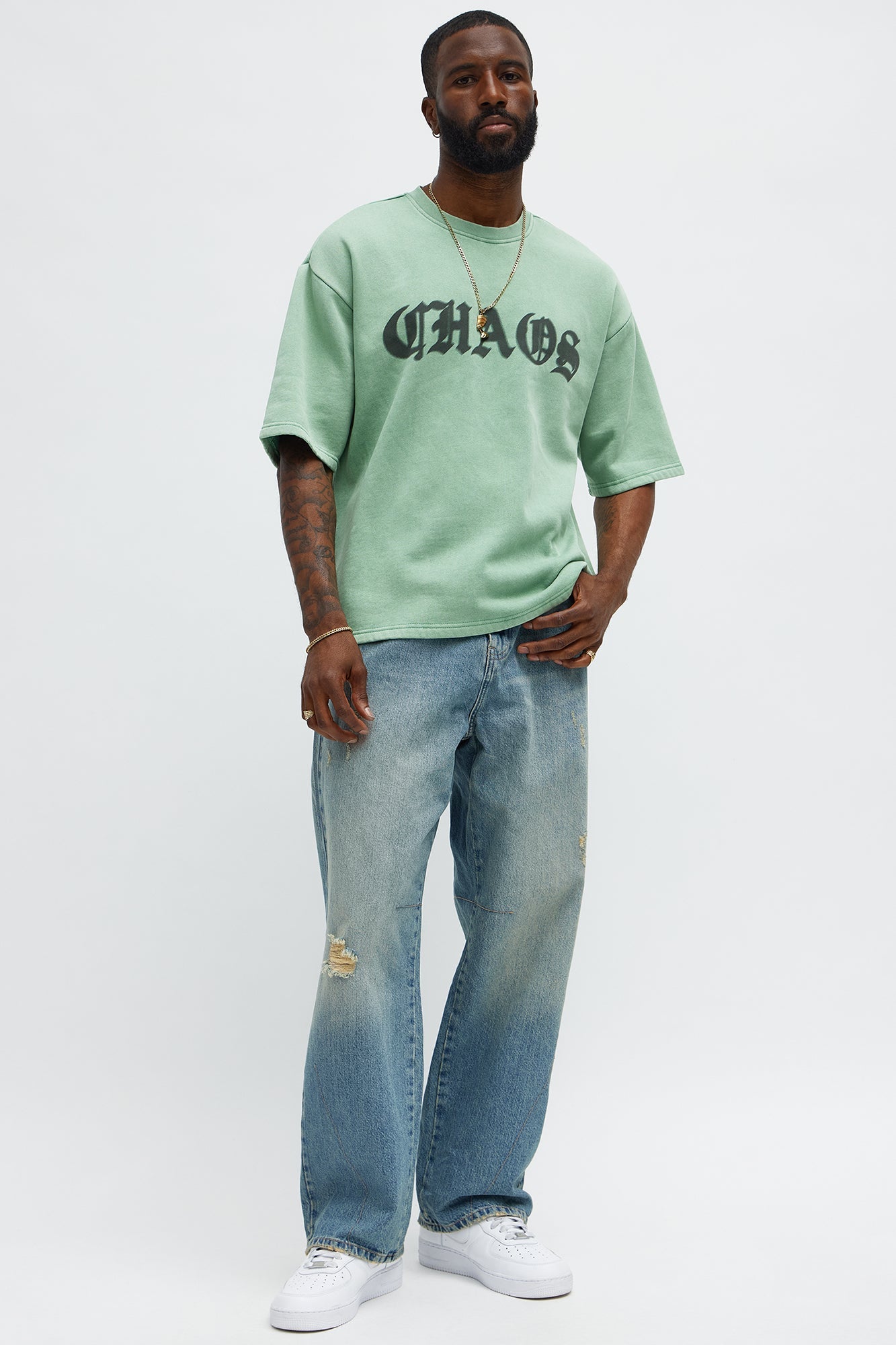 Chaos Oversized Tee - Green Fashion Nova