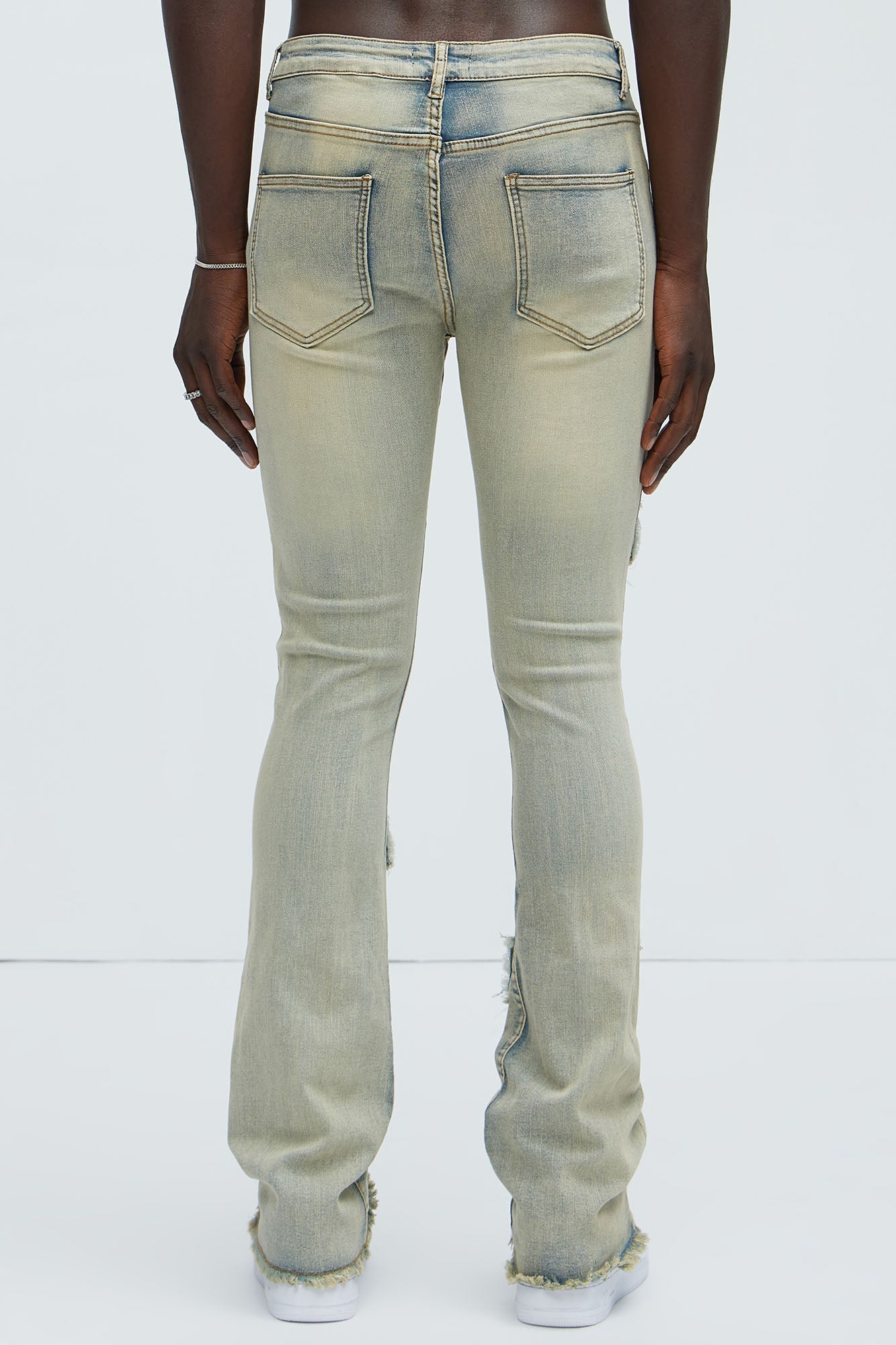 Get Started Cargo Stacked Skinny Flare Jeans - Medium Wash Fashion Nova