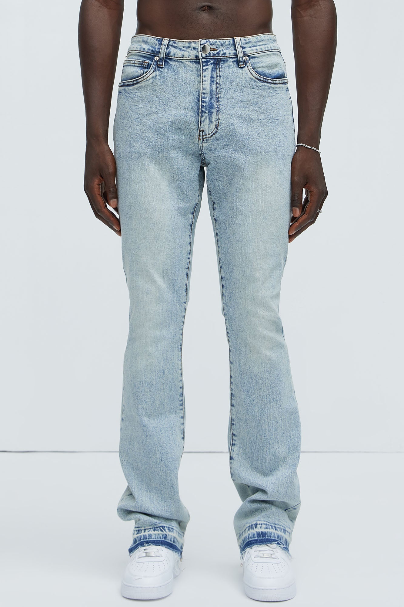Cornell Stacked Skinny Flare Jeans - Light Wash Fashion Nova