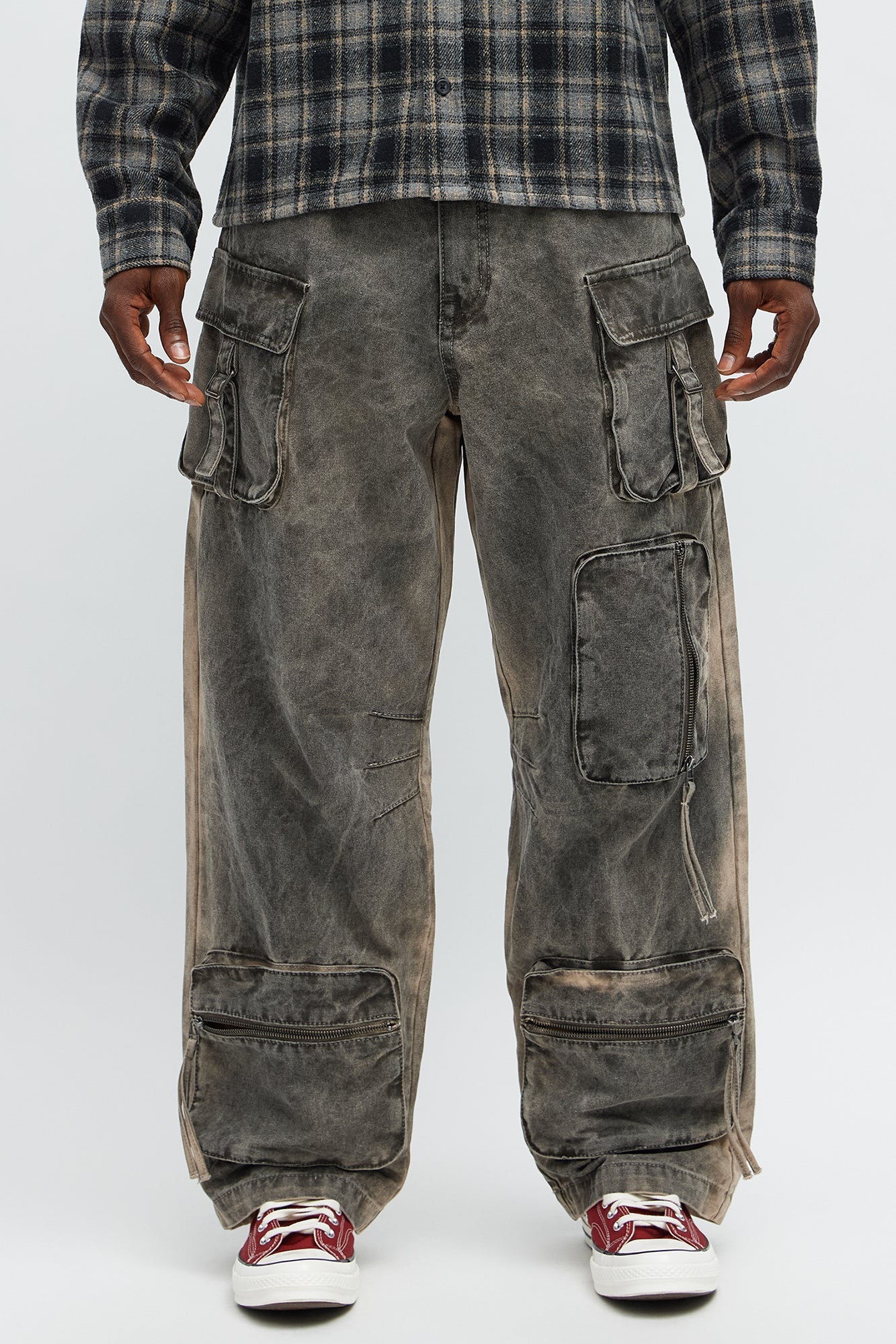 Baggy Go Now Cargo Pant - Grey Fashion Nova