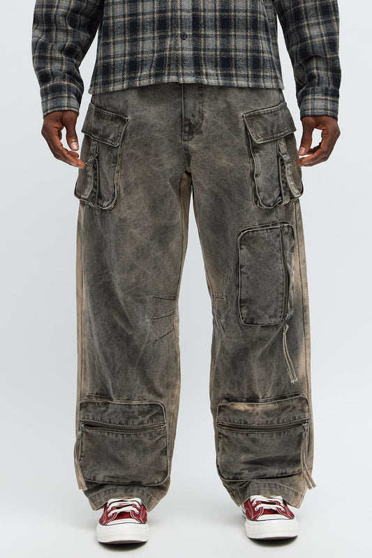 Baggy Go Now Cargo Pant - Grey Fashion Nova
