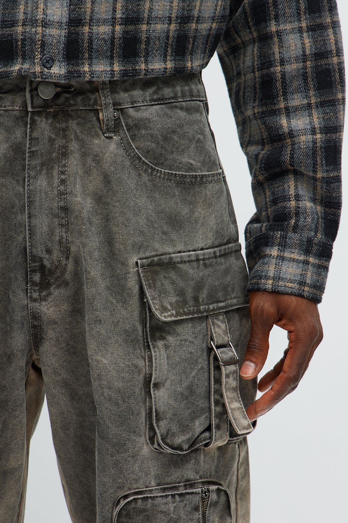 Baggy Go Now Cargo Pant - Grey Fashion Nova