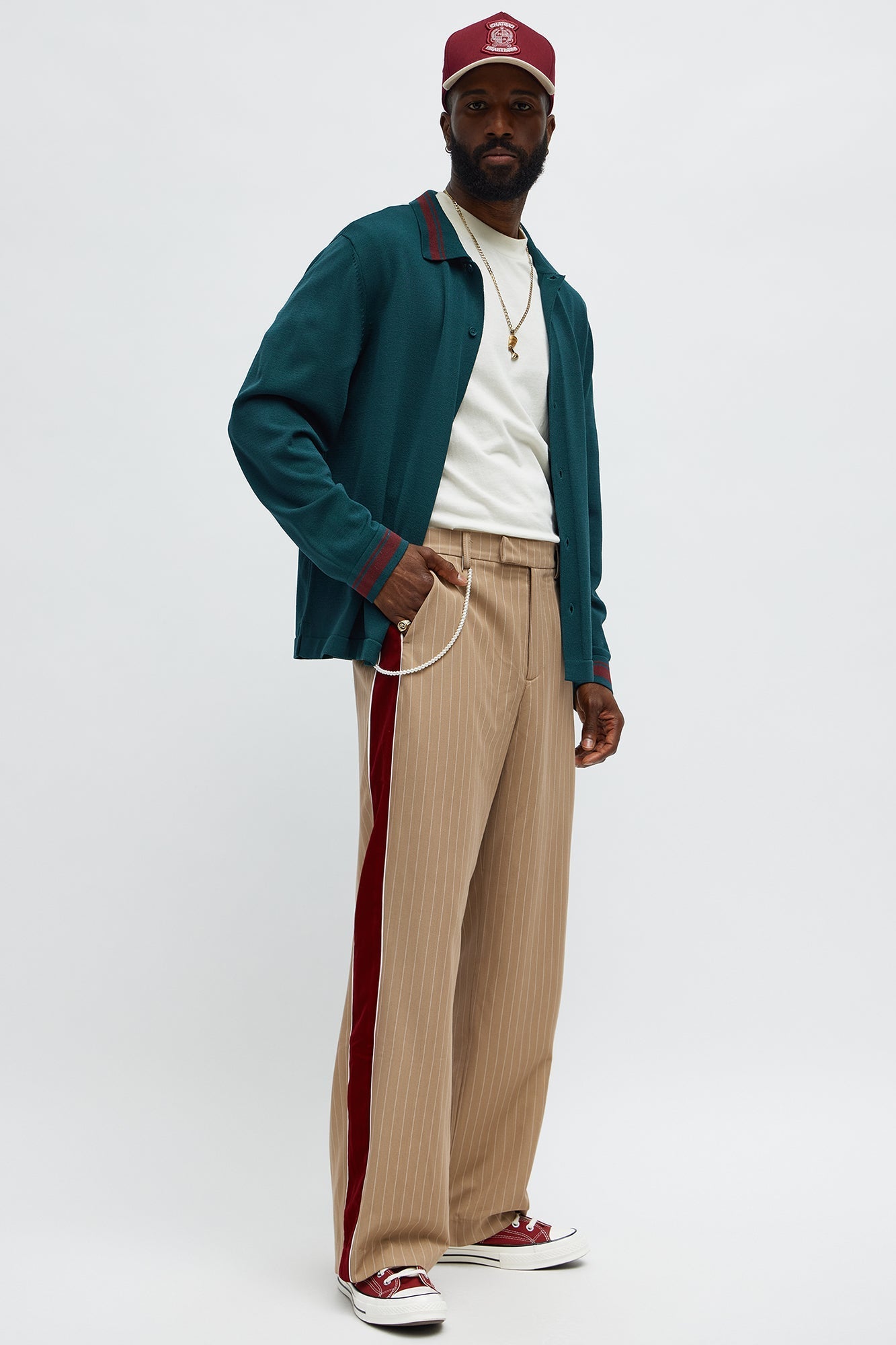 Baggy Elevated Side Stripe Trouser - Khaki/combo Fashion Nova