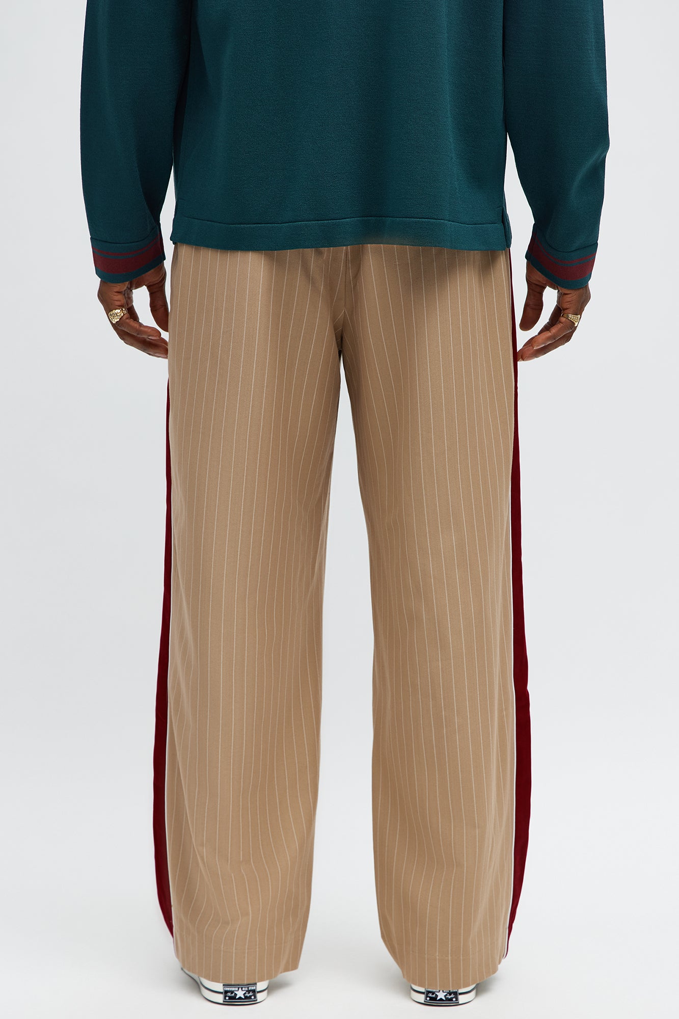 Baggy Elevated Side Stripe Trouser - Khaki/combo Fashion Nova