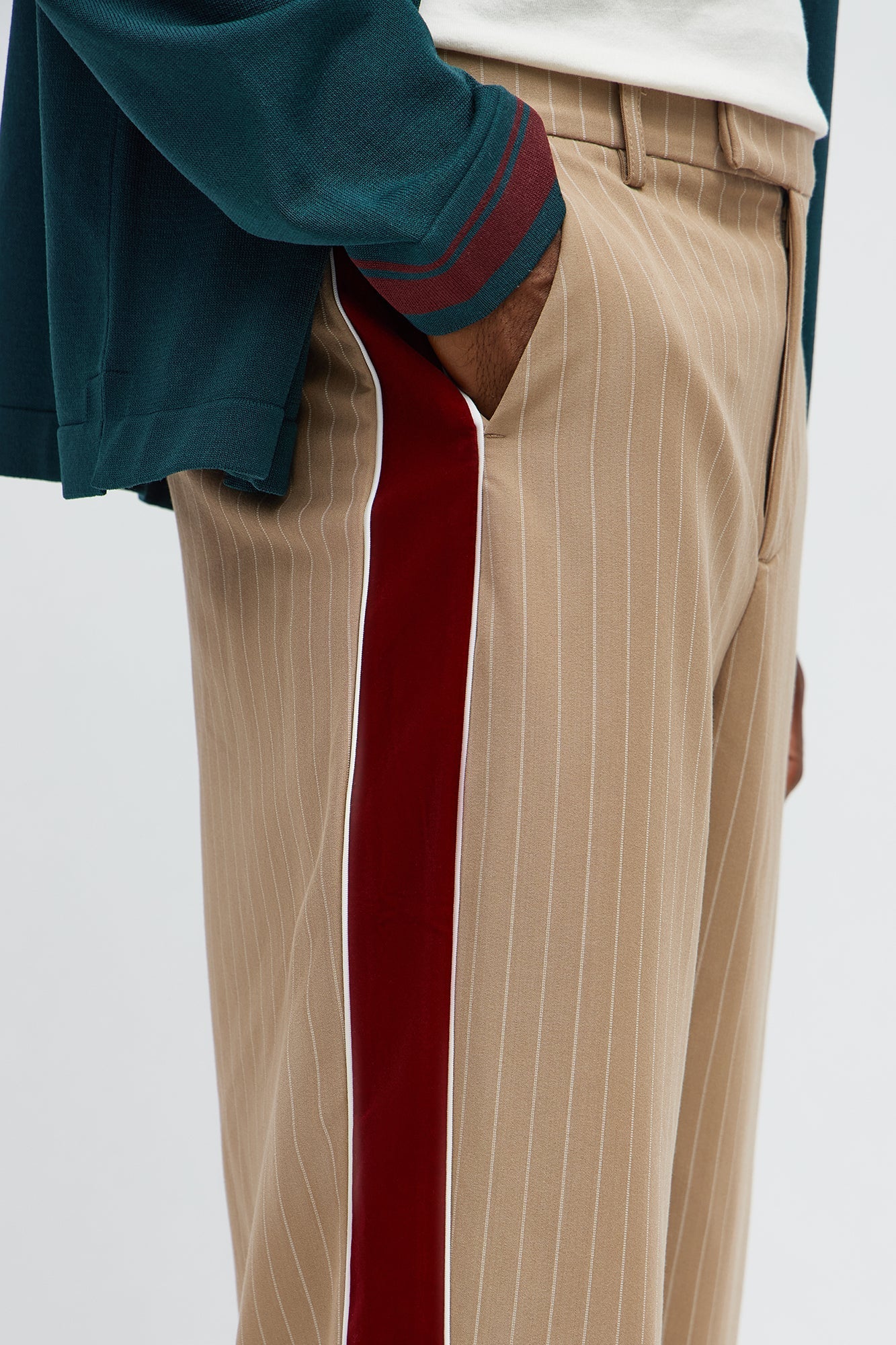 Baggy Elevated Side Stripe Trouser - Khaki/combo Fashion Nova
