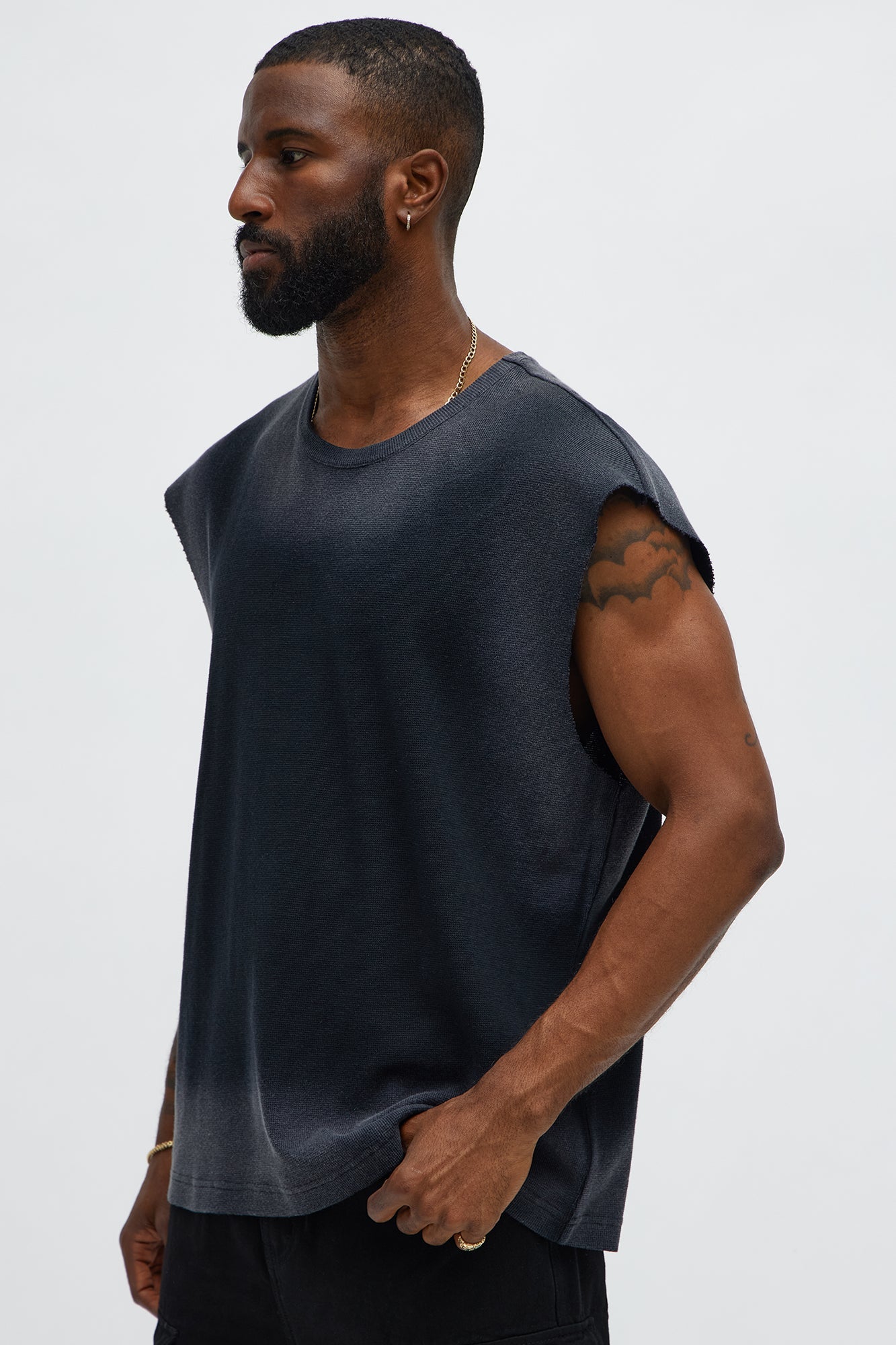 Relaxed Washed Muscle Tank - Gold/Black Fashion Nova