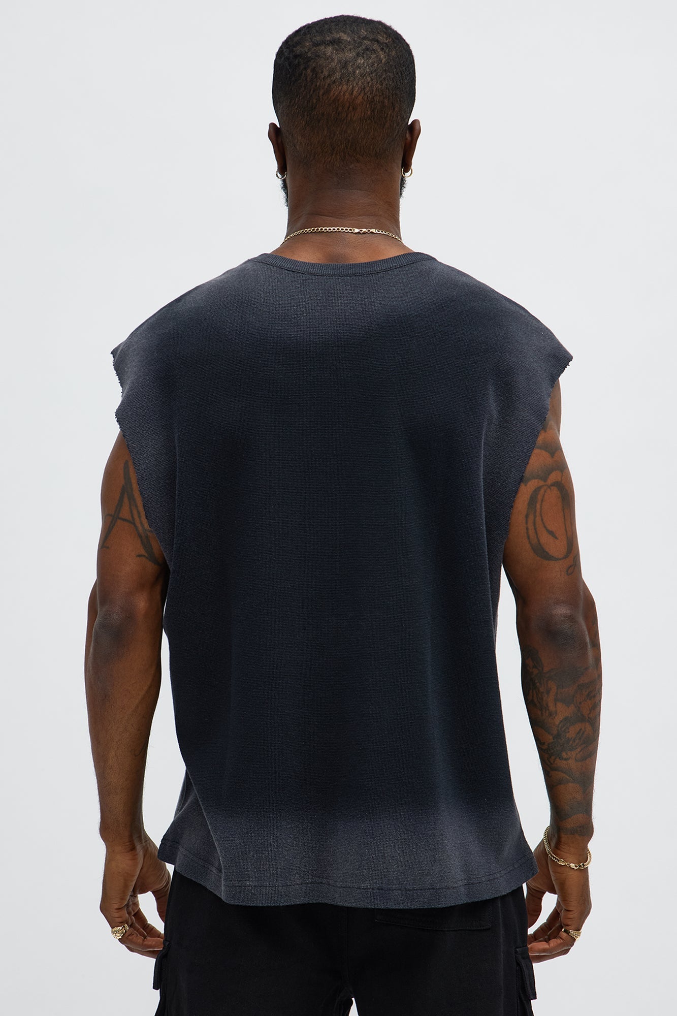 Relaxed Washed Muscle Tank - Gold/Black Fashion Nova