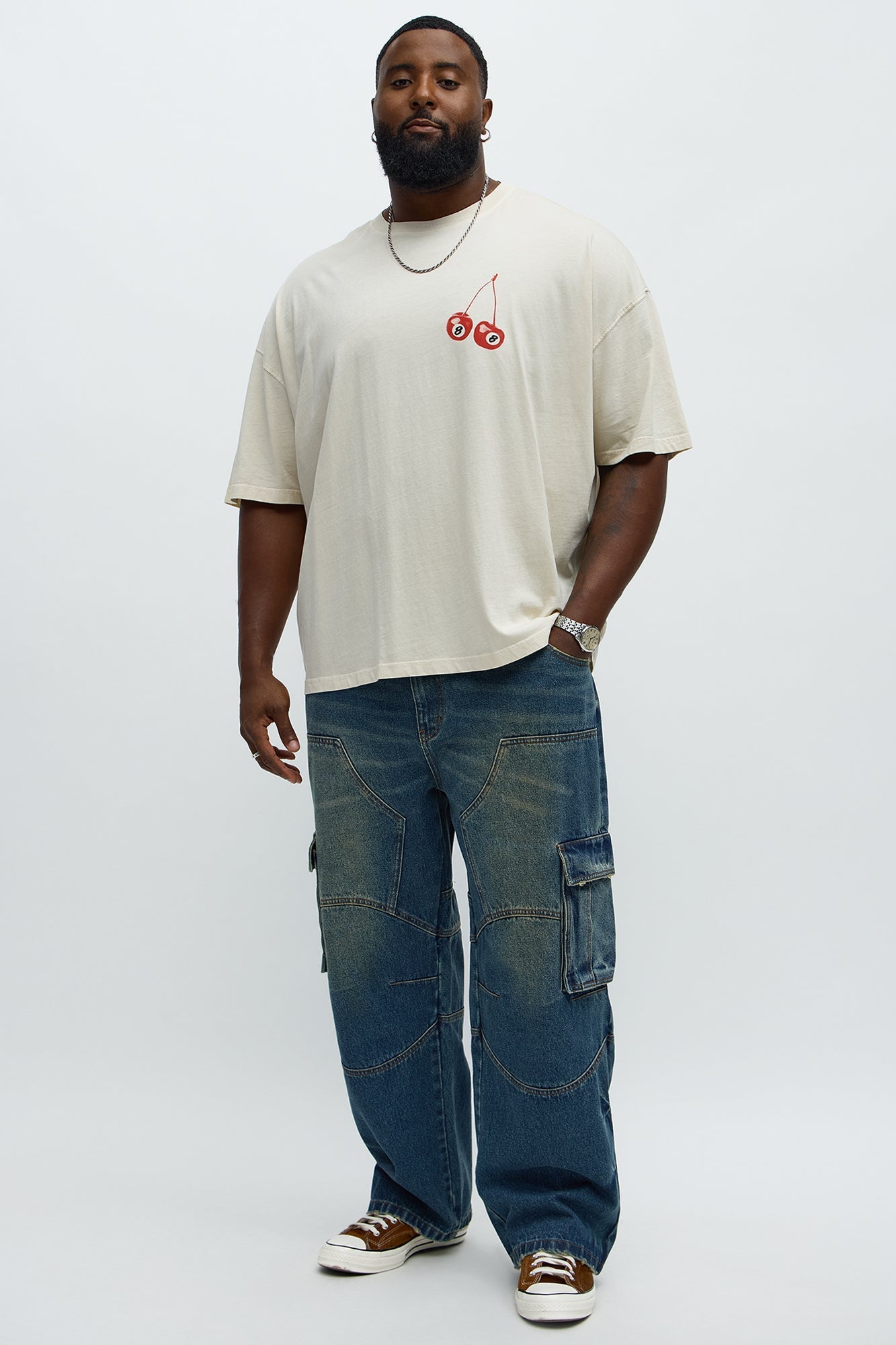 All Outta Luck Oversized Short Sleeve Tee - Cream Fashion Nova