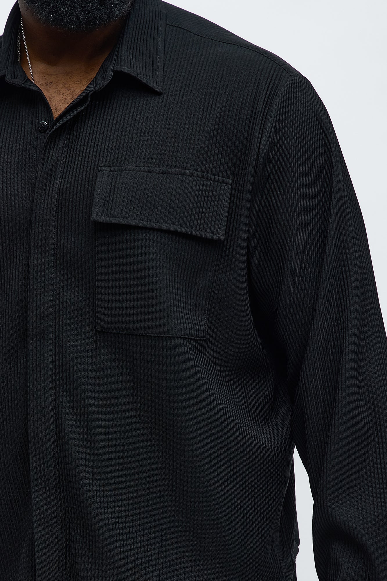 Show Up Cropped Long Sleeve Button Up Shirt - Black Fashion Nova