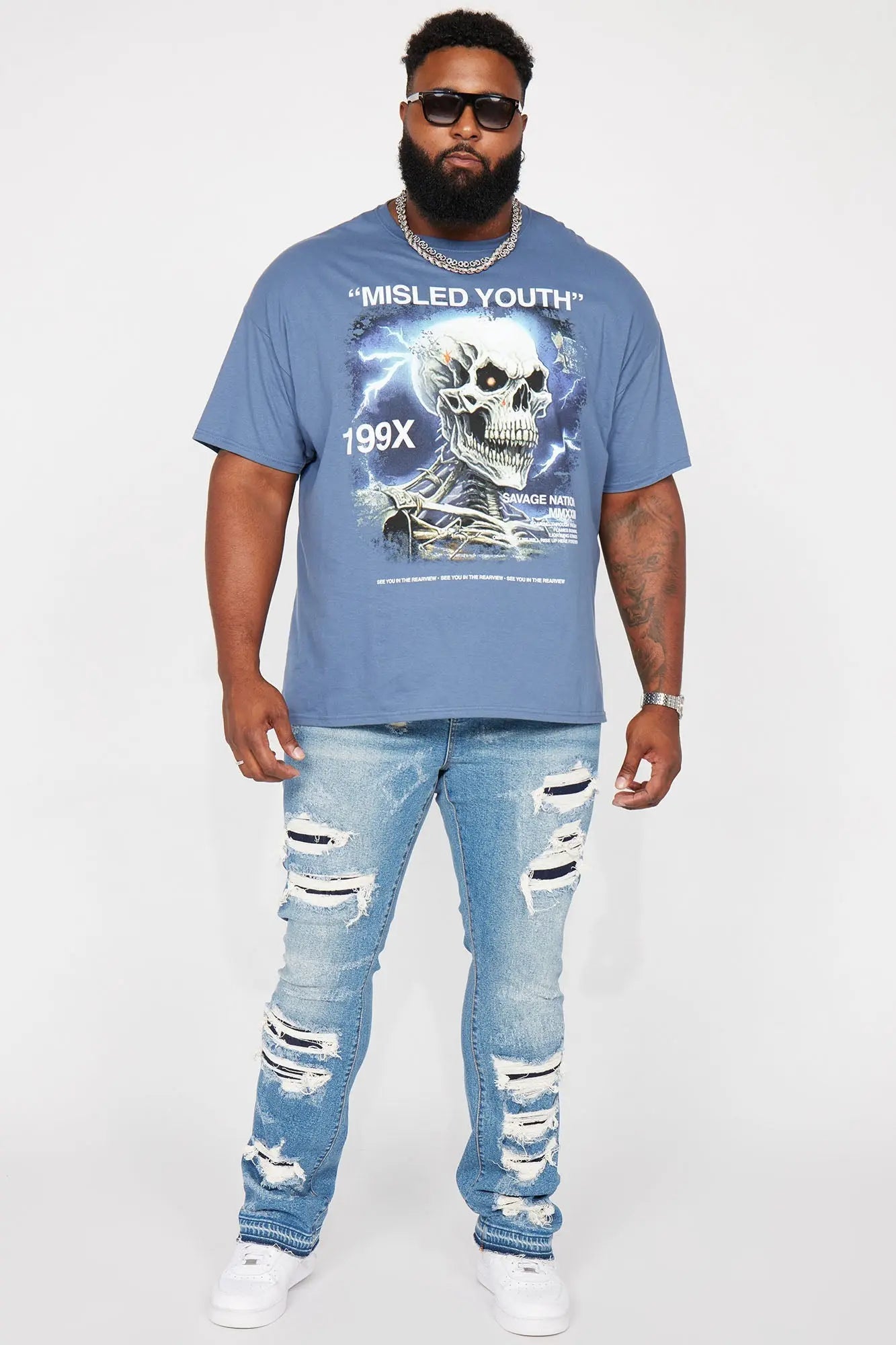 Cuff Me Stacked Skinny Flared Jeans - Medium Wash Fashion Nova