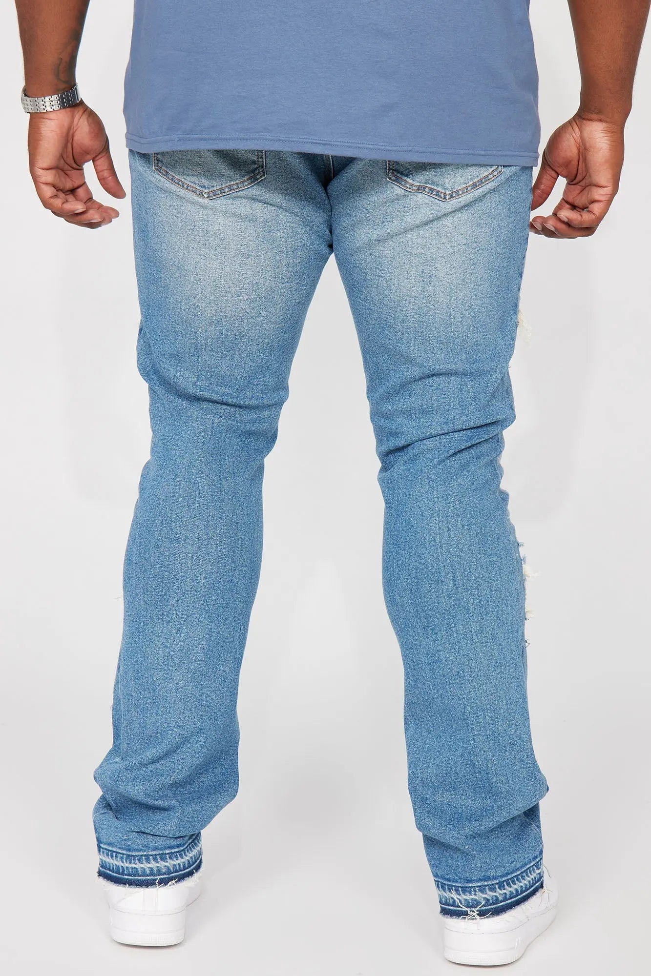 Cuff Me Stacked Skinny Flared Jeans - Medium Wash Fashion Nova