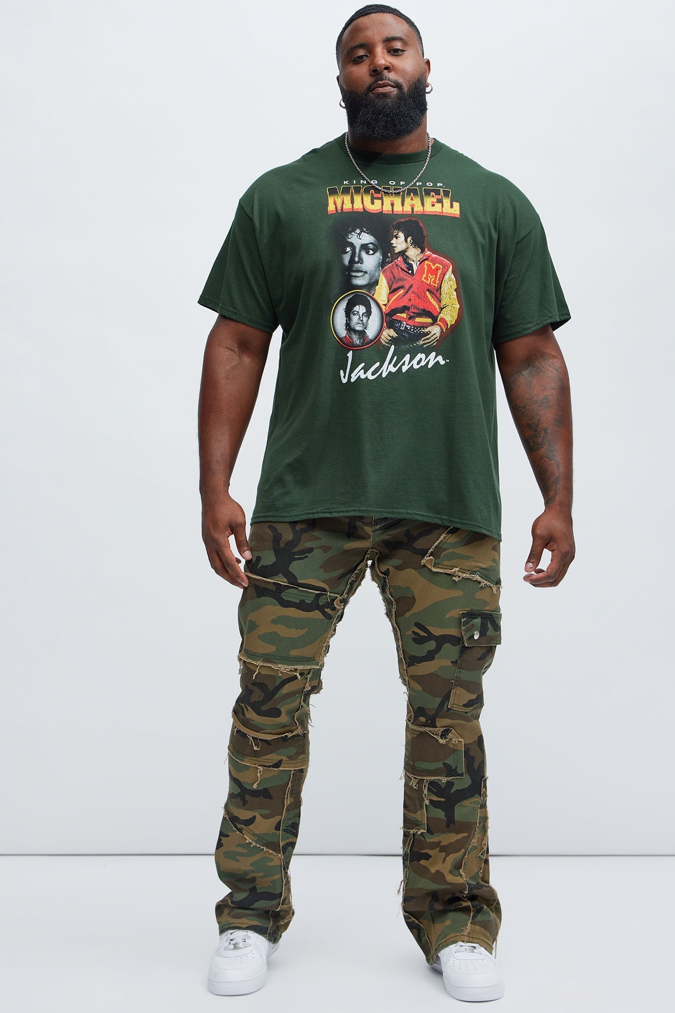 Michael Jackson The King Of Pop Short Sleeve Tee - Green Fashion Nova